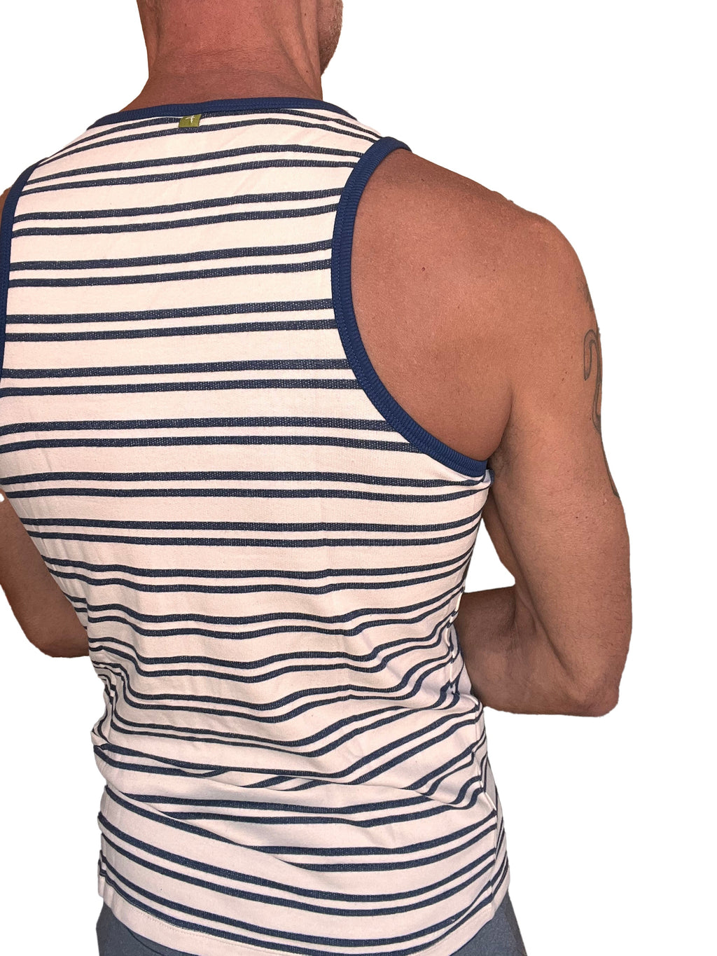 Nautical Brushed-Fleece Tank – Navy Stripe
