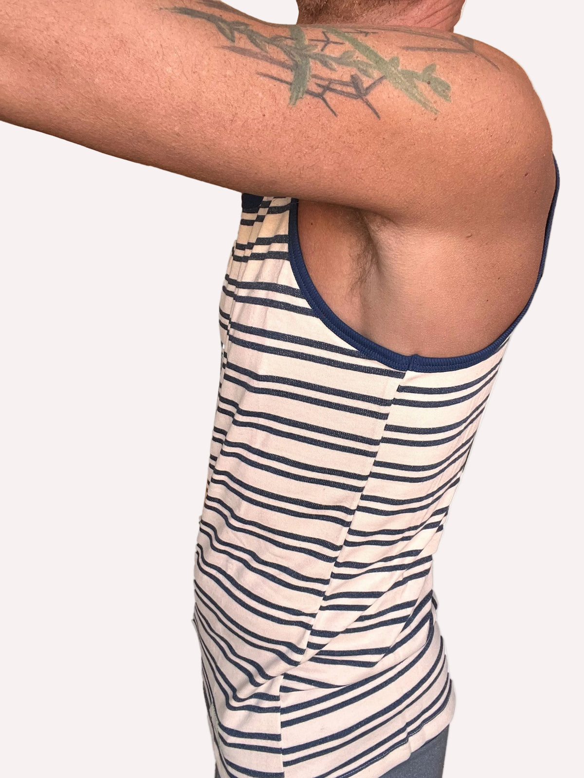 Nautical Brushed-Fleece Tank – Navy Stripe