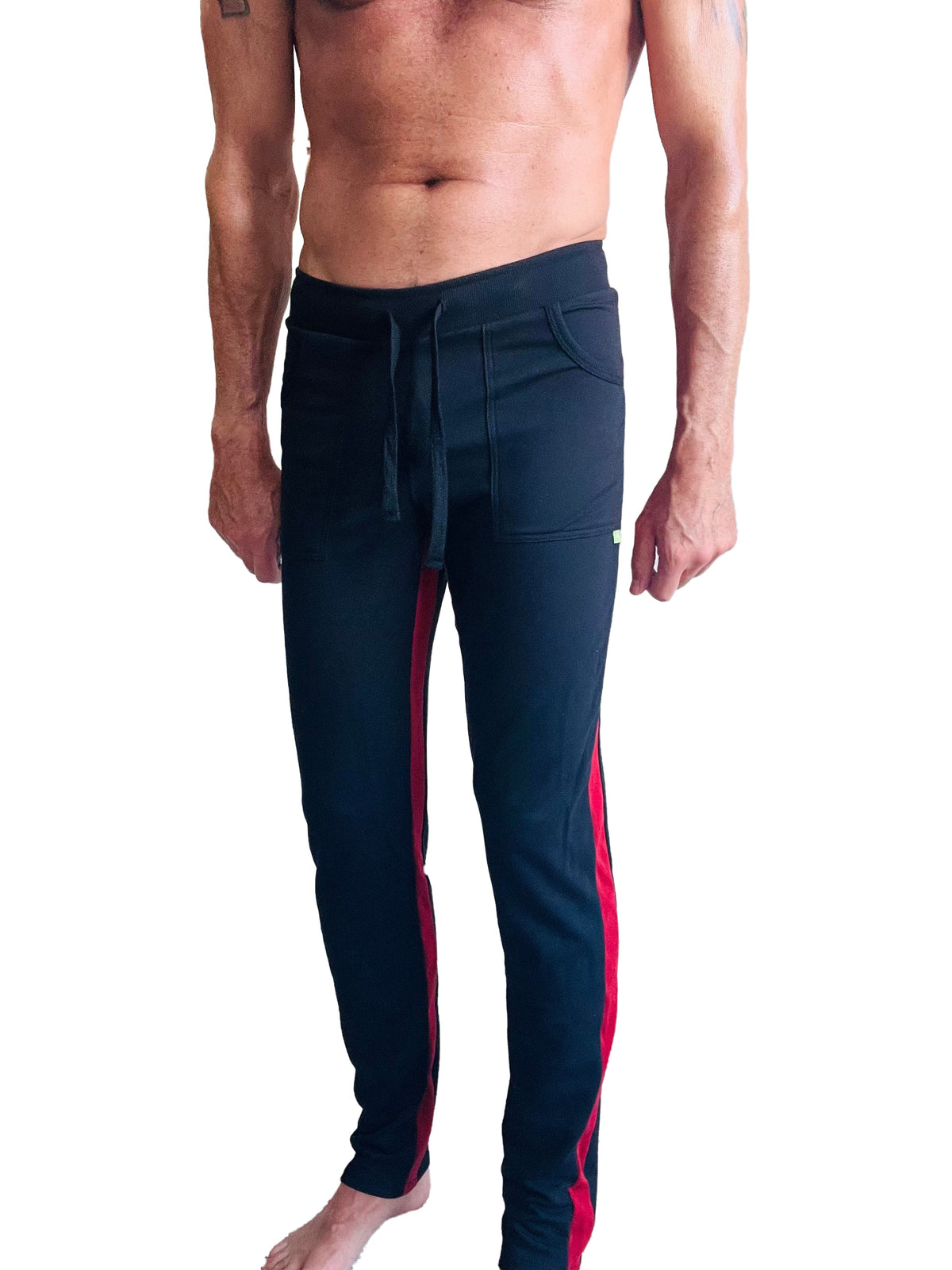 Eco-Track Yoga Sweatpants – Black/Cinnabar