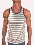 Nautical Brushed-Fleece Tank – Dark Gray Stripe