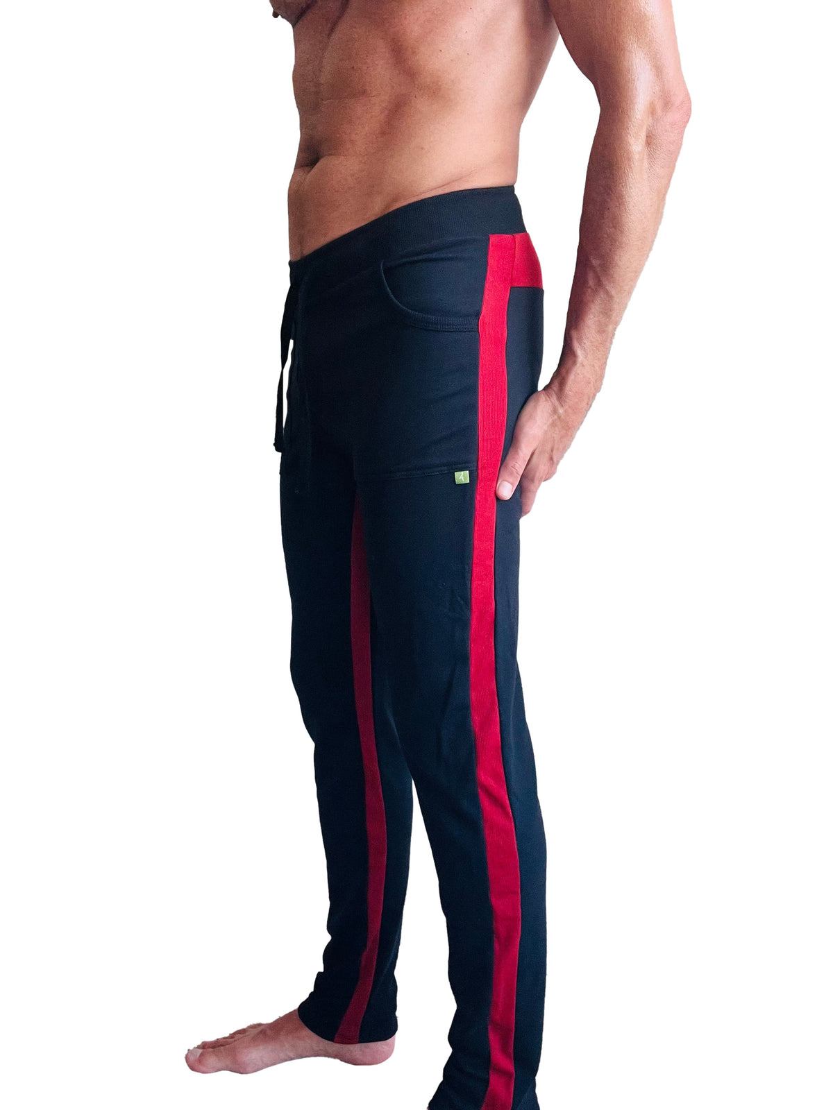 Eco-Track Yoga Sweatpants – Black/Cinnabar
