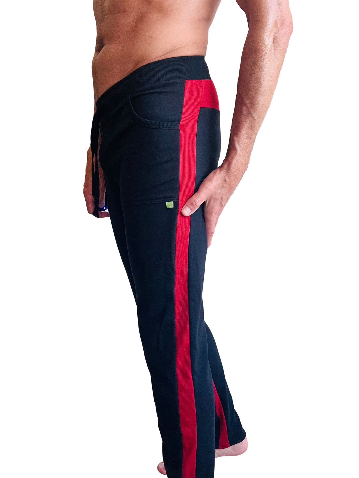 Eco-Track Yoga Sweatpants – Black/Cinnabar