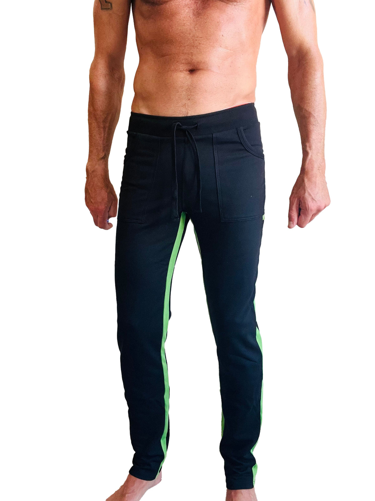 Eco-Track Yoga Sweatpants – Black/Bamboo Green