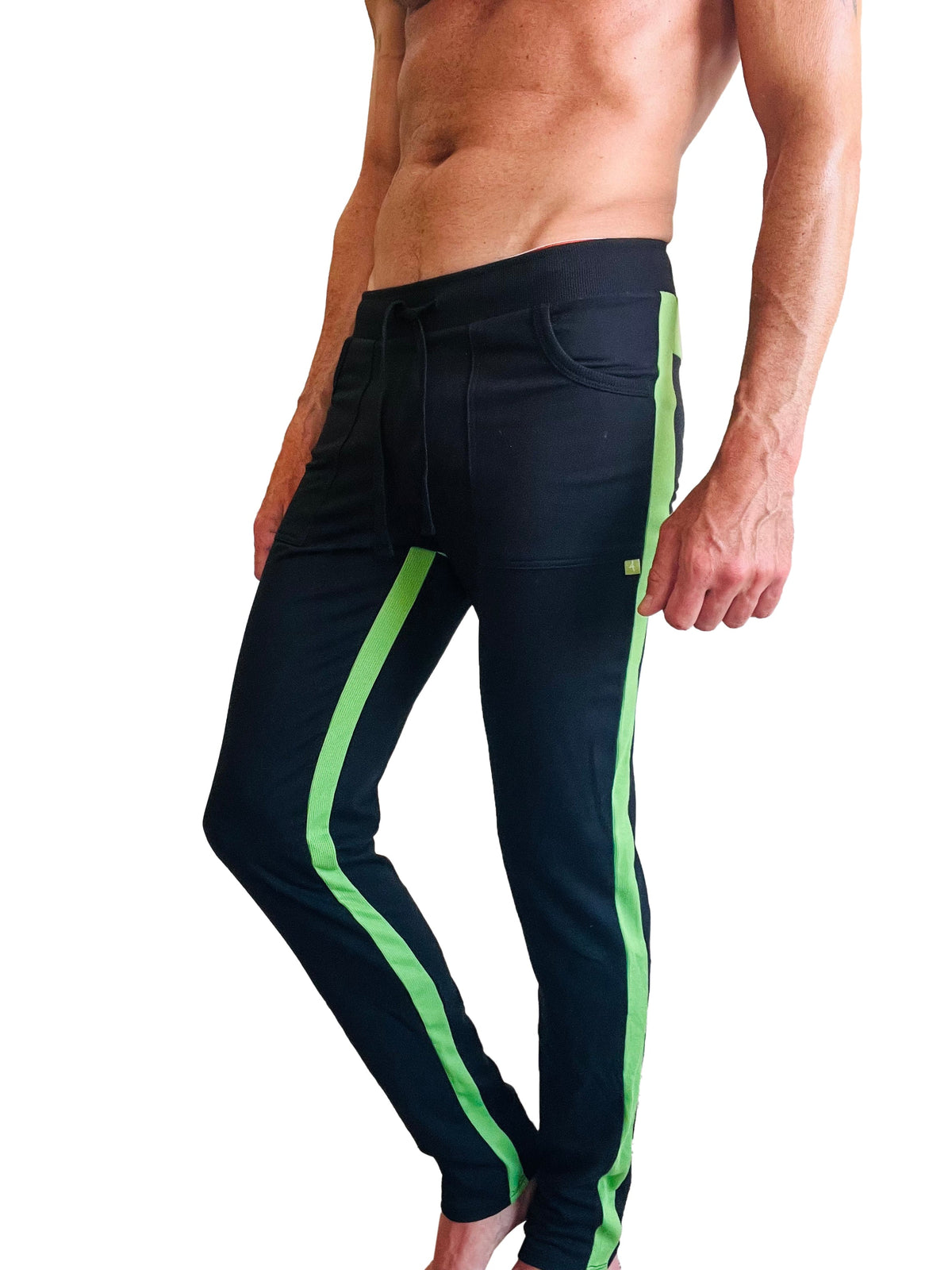 Eco-Track Yoga Sweatpants – Black/Bamboo Green