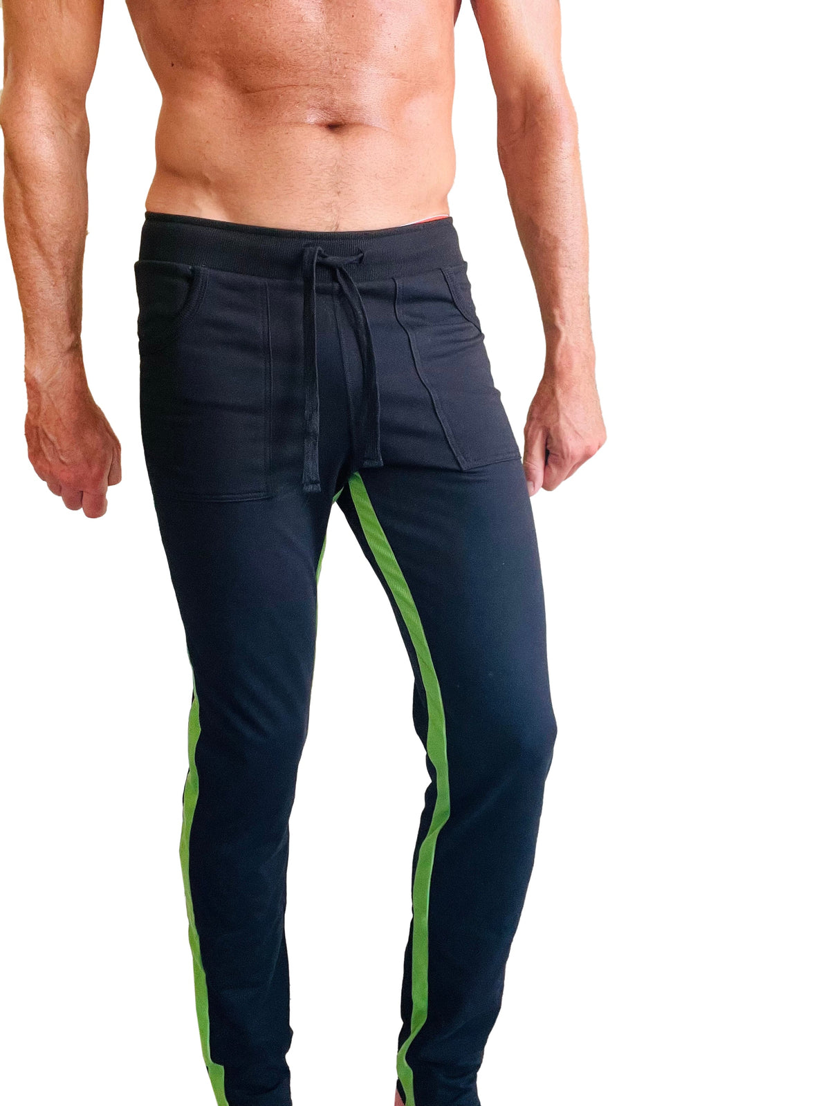 Eco-Track Yoga Sweatpants – Black/Bamboo Green