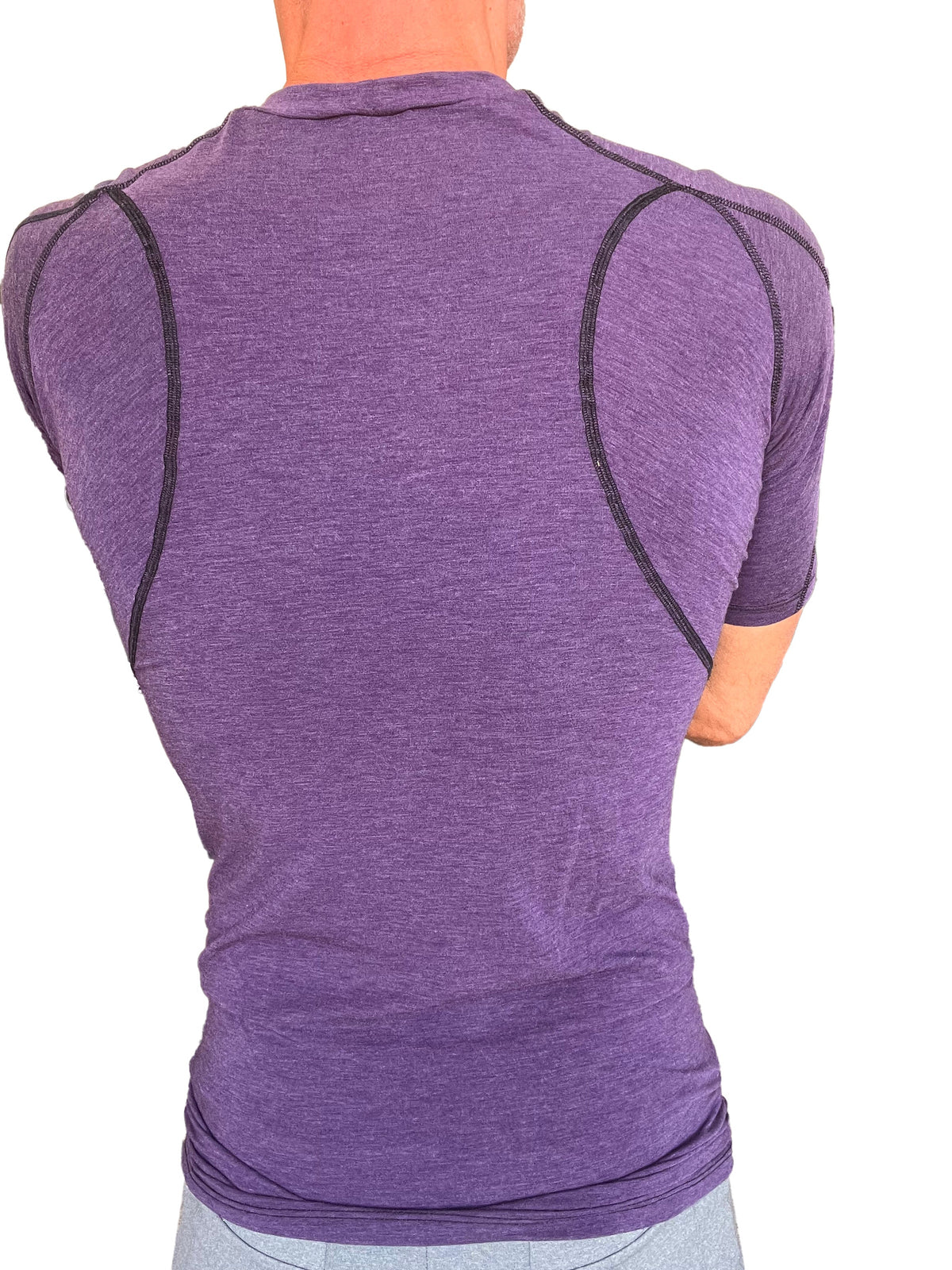 Designer Raglan Crew-Neck Tee – Eggplant Purple