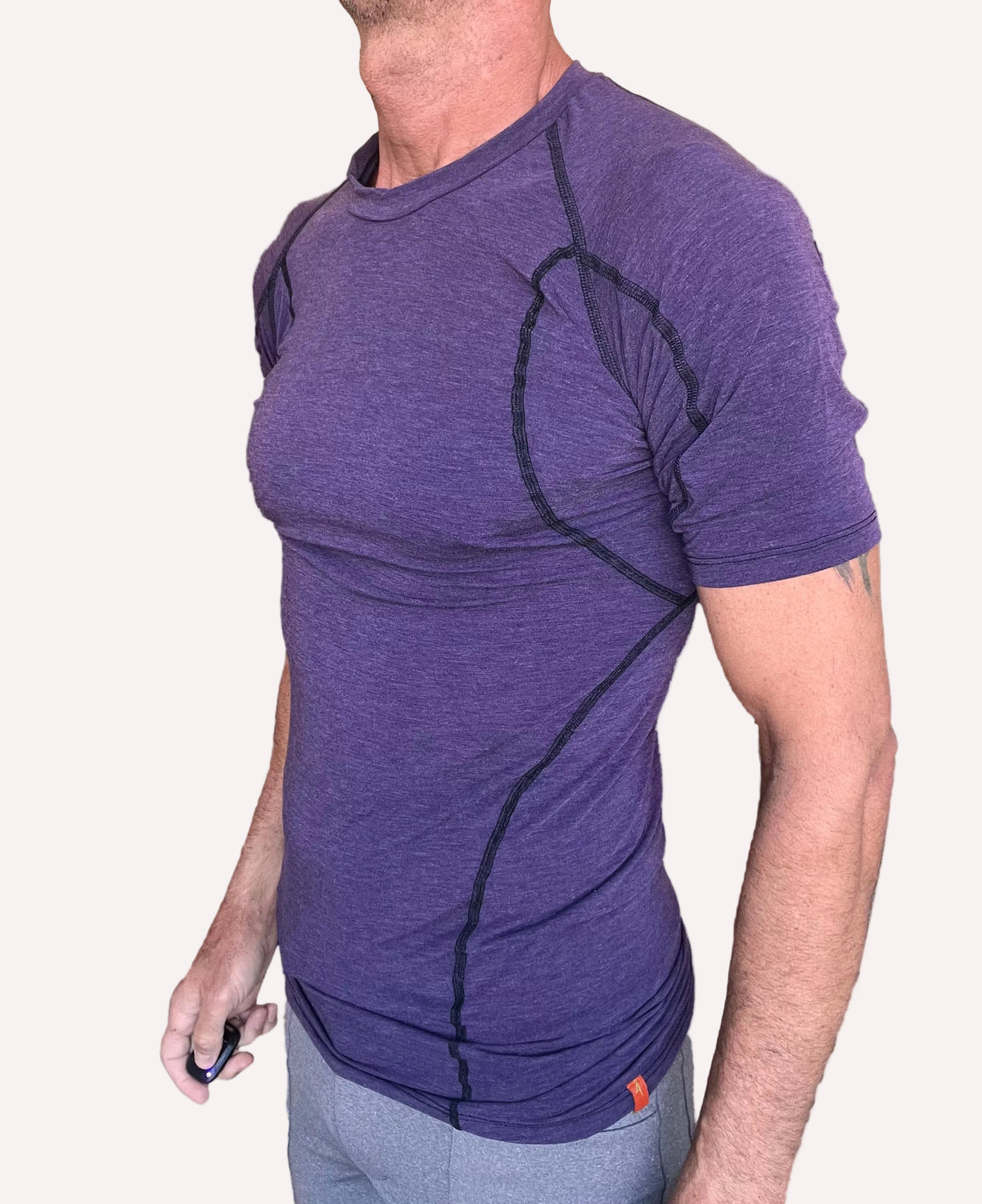 Designer Raglan Crew-Neck Tee – Eggplant Purple