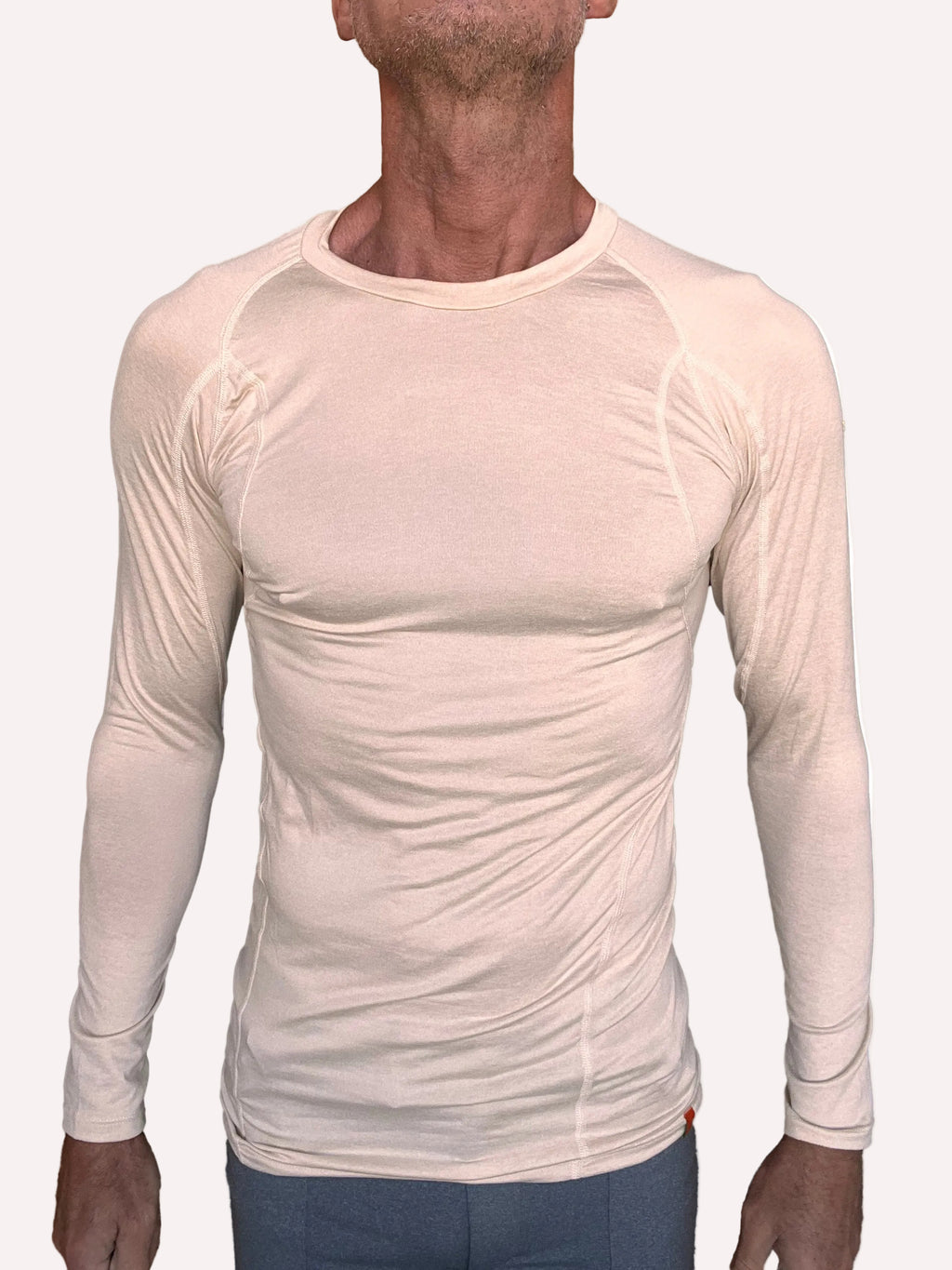 Designer Raglan Long Sleeve Tee – Sand Beige