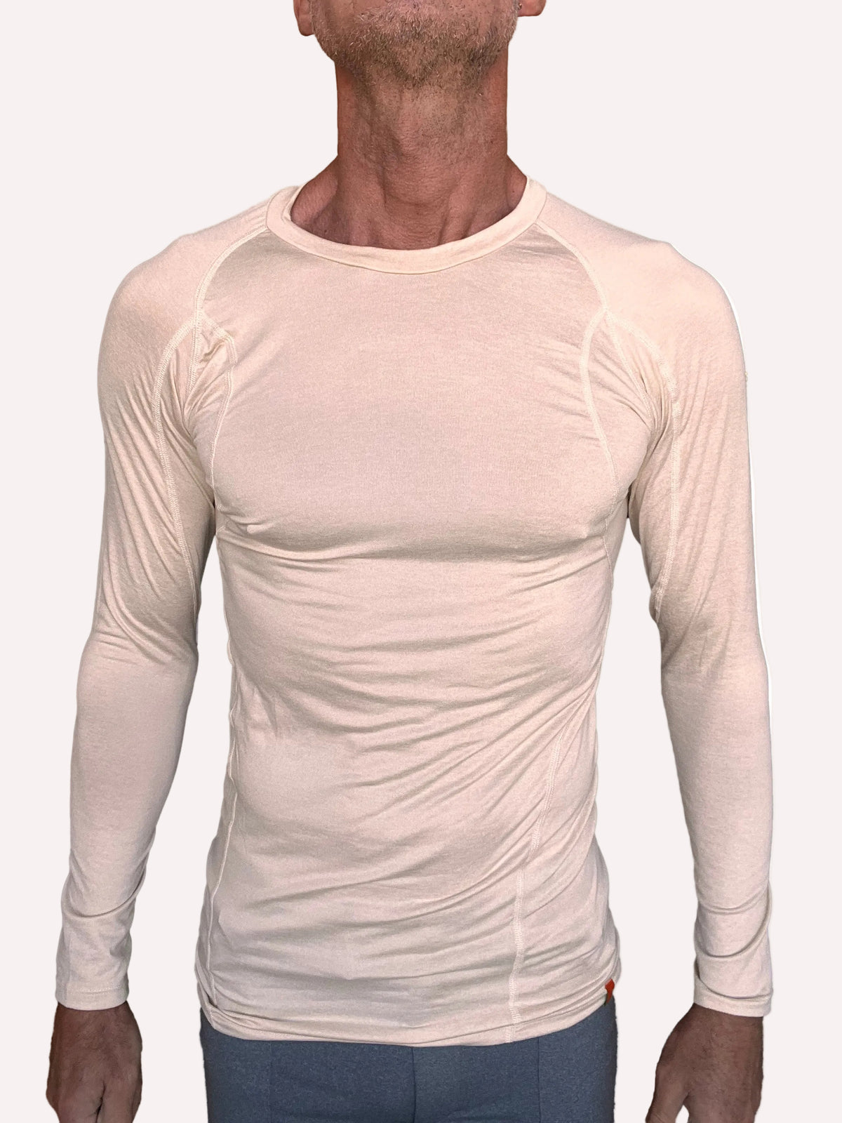 Designer Raglan Long Sleeve Tee – Sand Beige