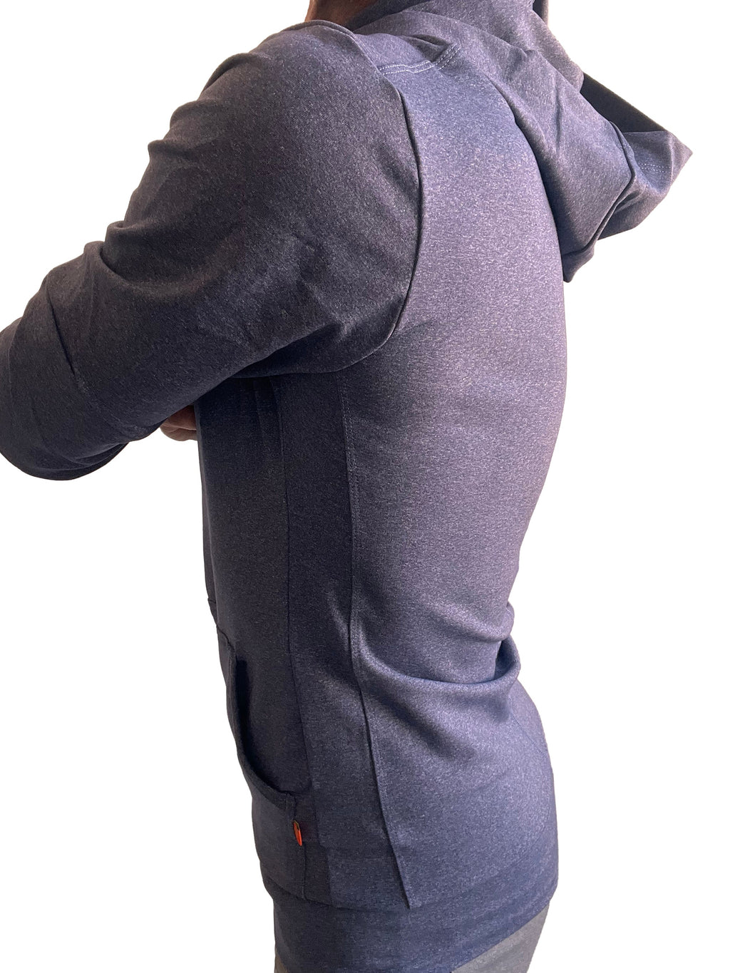 Performance Crossover Zip Hoodie – Navy Blue Heather