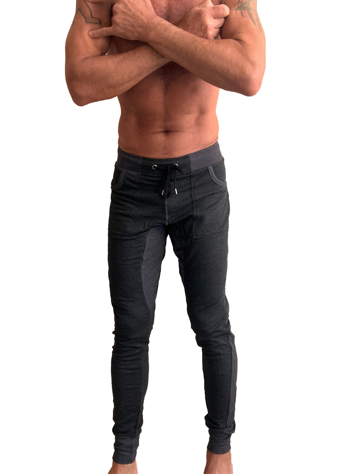 Fleece Long Cuffed Yoga Joggers – Charcoal