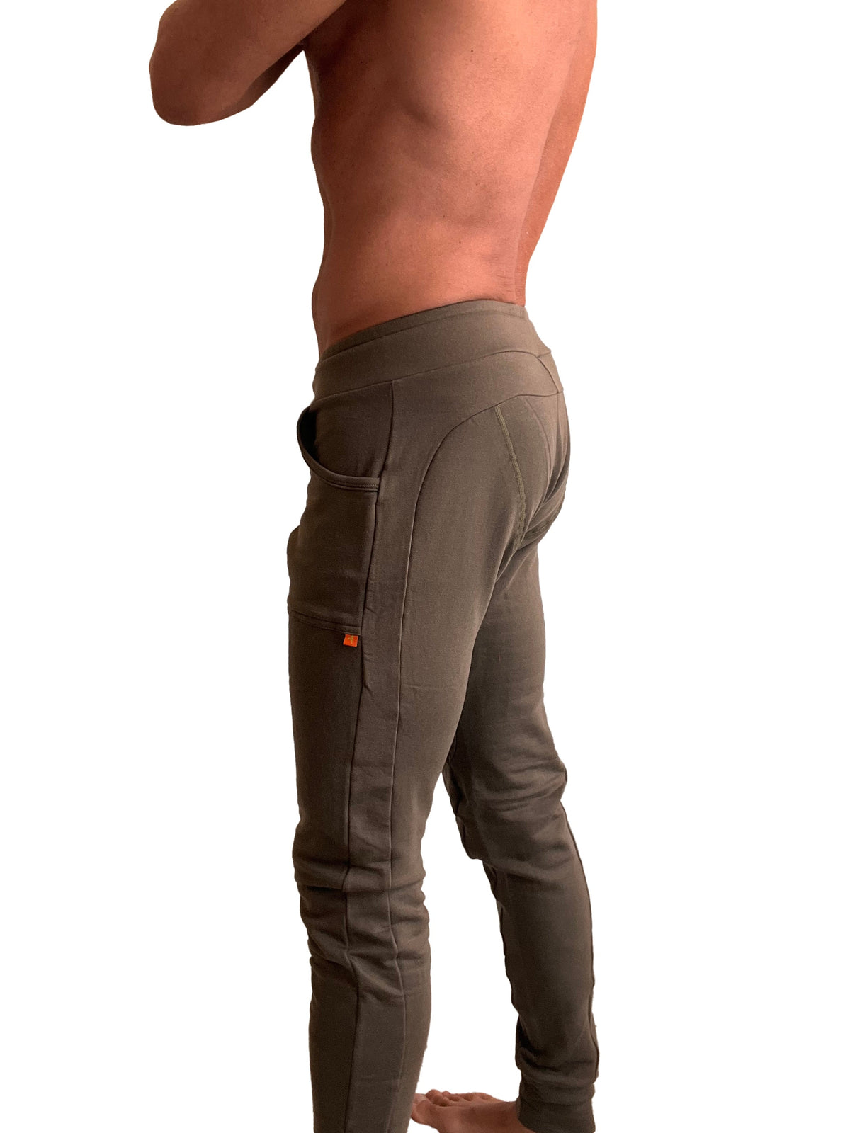 Luxury-Fleece Cuffed Yoga Joggers – Army Green
