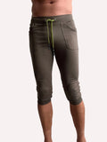 Cuffed Capri Yoga Pants – Army Olive Green
