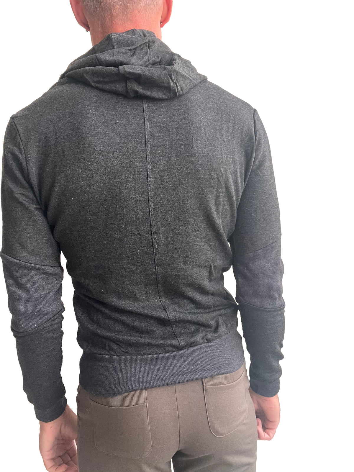 Luxury Fleece Crossover Zip Hoodie – Charcoal