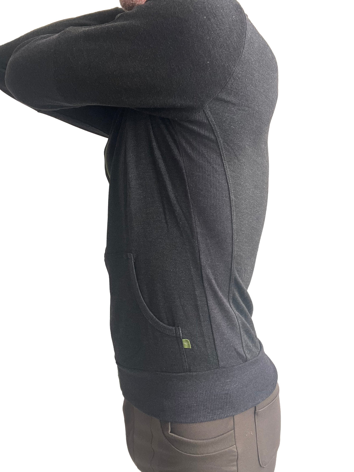 Luxury Fleece Crossover Zip Hoodie – Charcoal