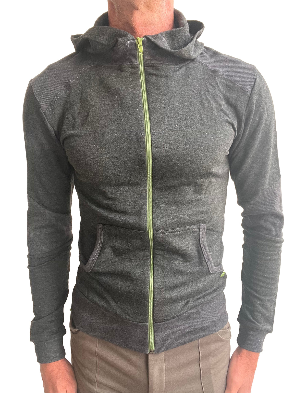 Luxury Fleece Crossover Zip Hoodie – Charcoal