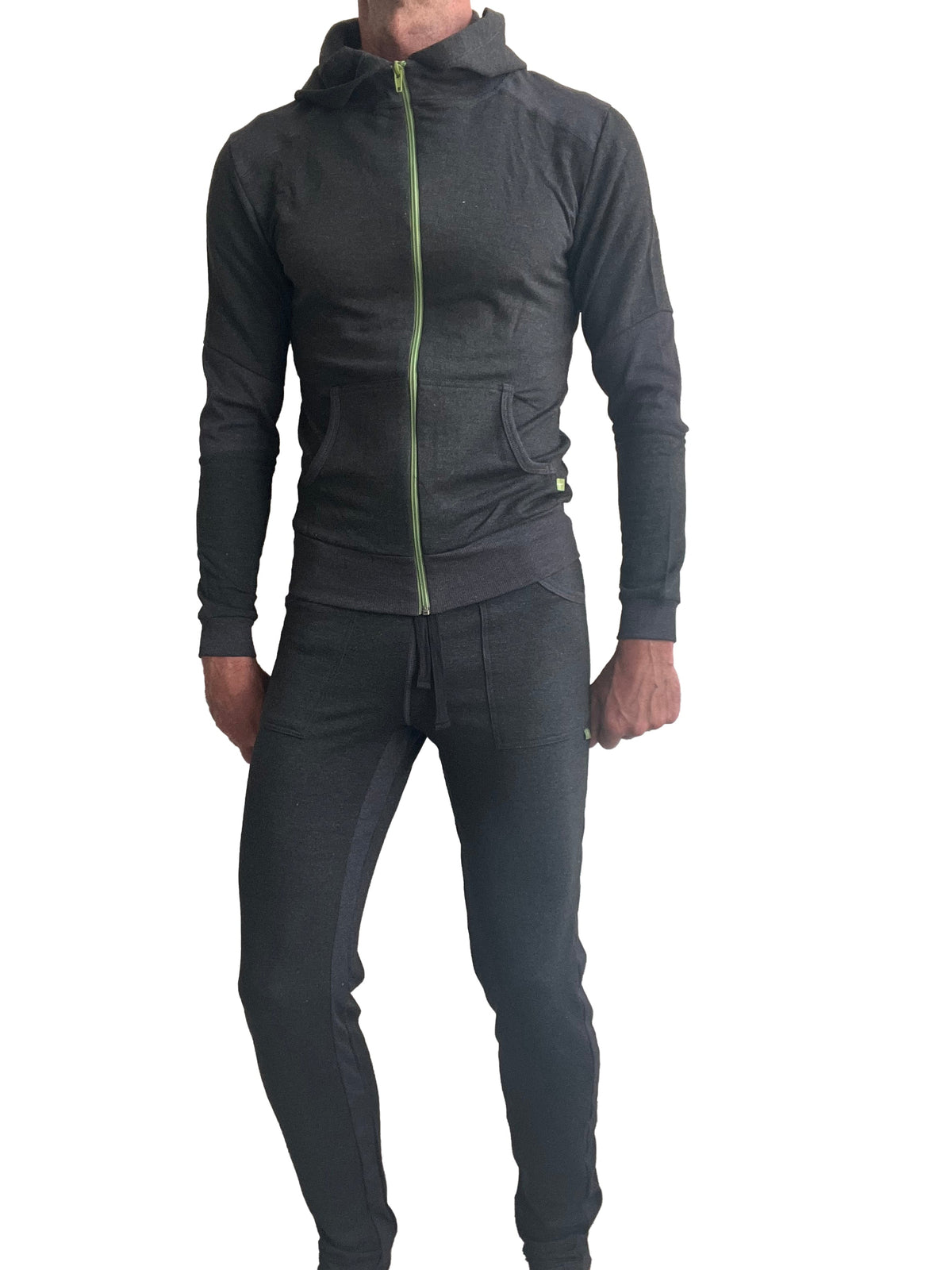 Luxury Fleece Crossover Zip Hoodie – Charcoal