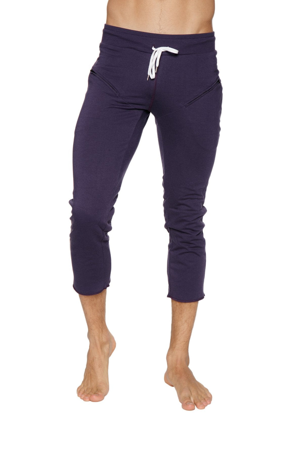 4/5 Zip-Pocket Capri Yoga Pants – Eggplant
