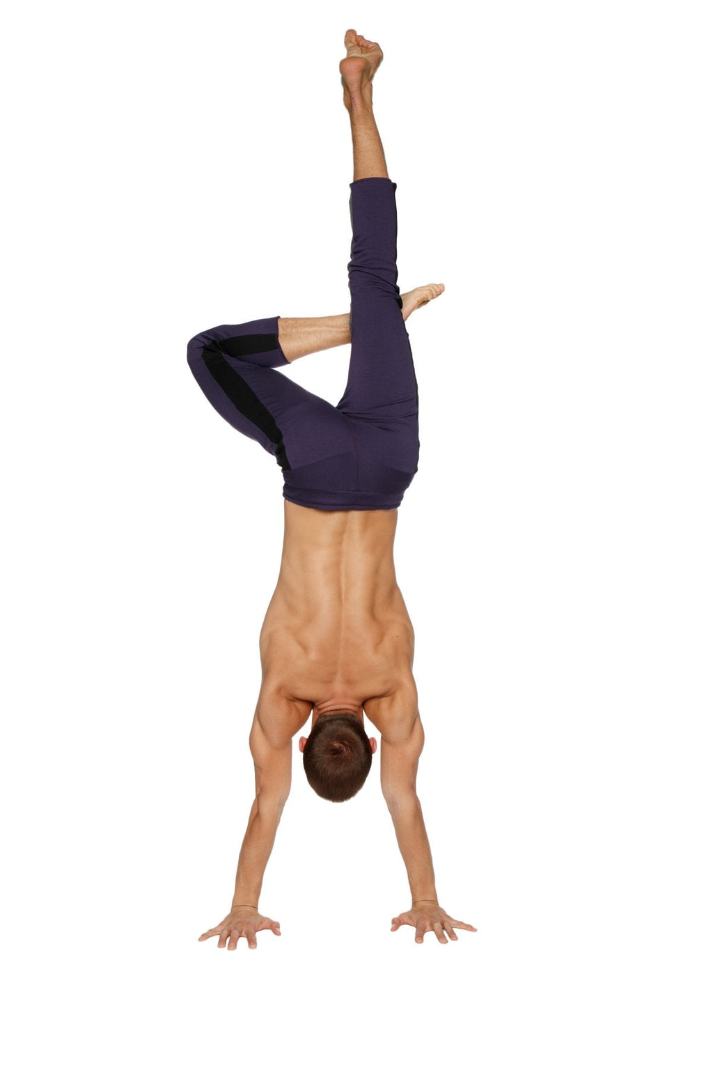 4/5 Zip-Pocket Capri Yoga Pants – Eggplant/Black/Charcoal
