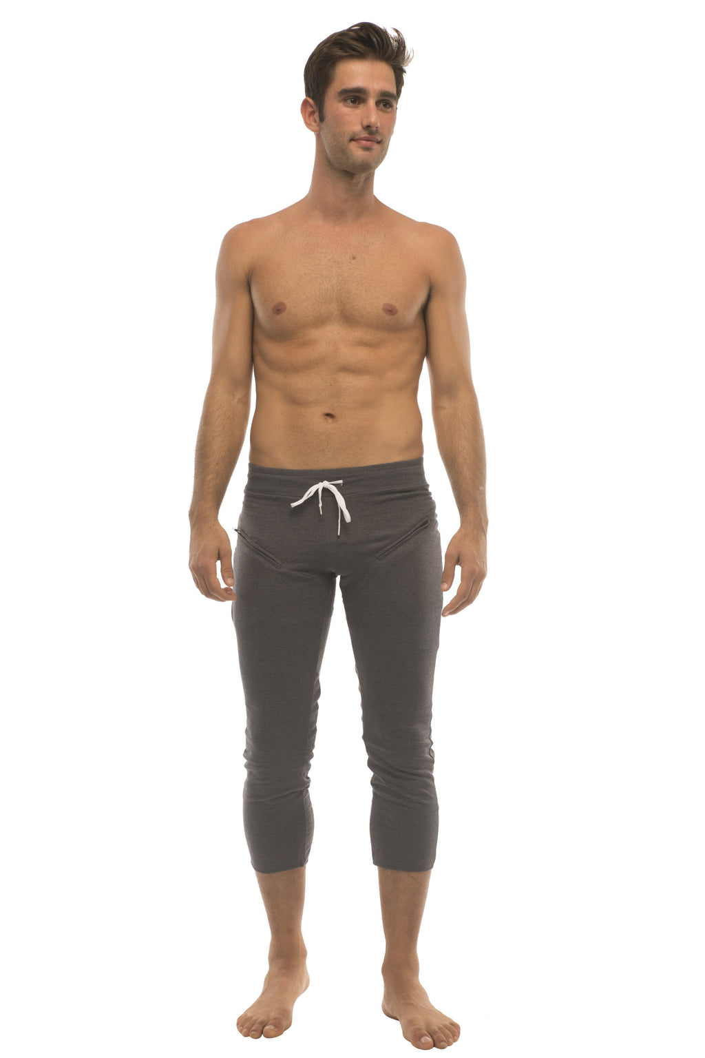 4/5 Zip-Pocket Capri Yoga Pants – Charcoal