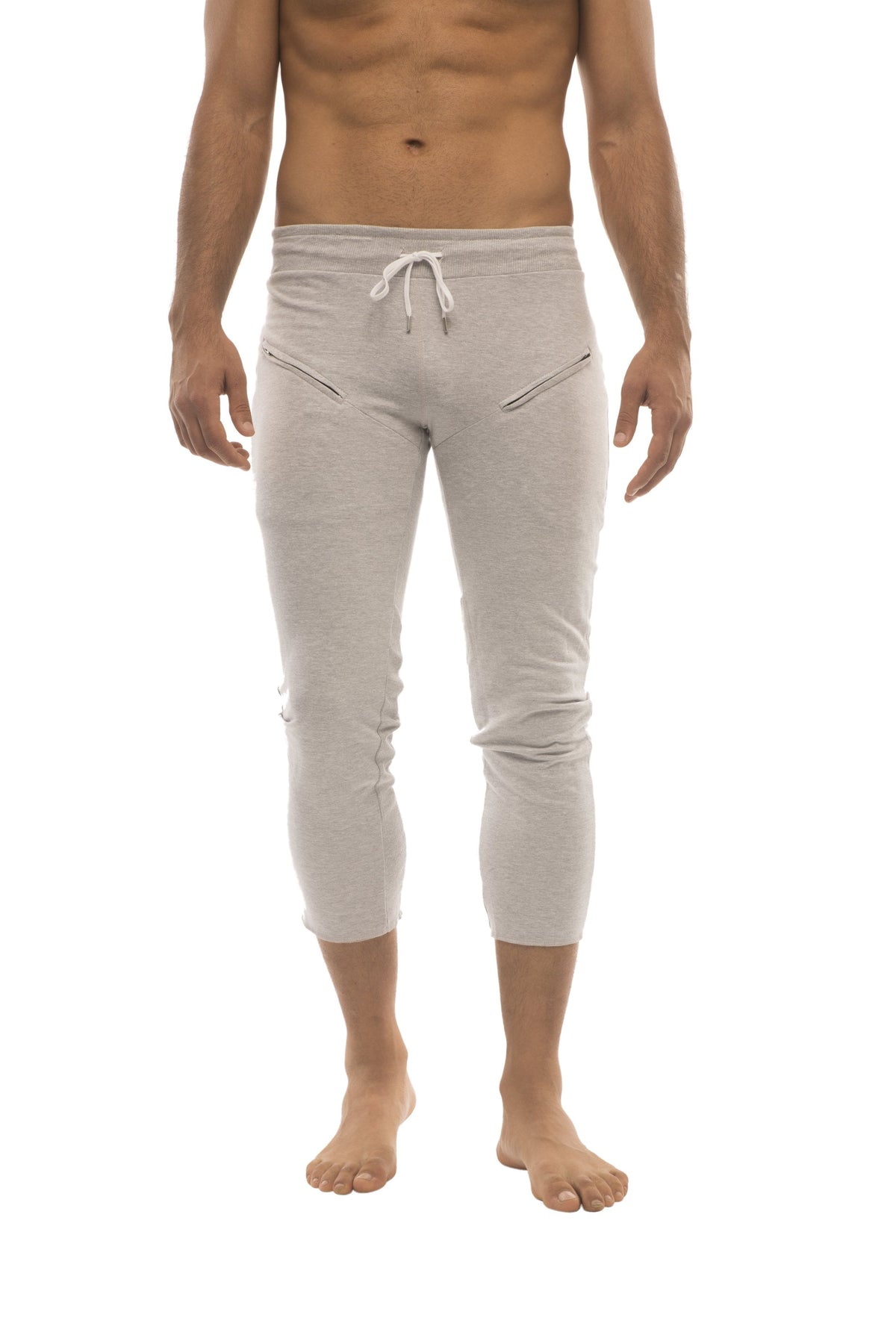 4/5 Zip-Pocket Capri Yoga Pants – Heather Grey