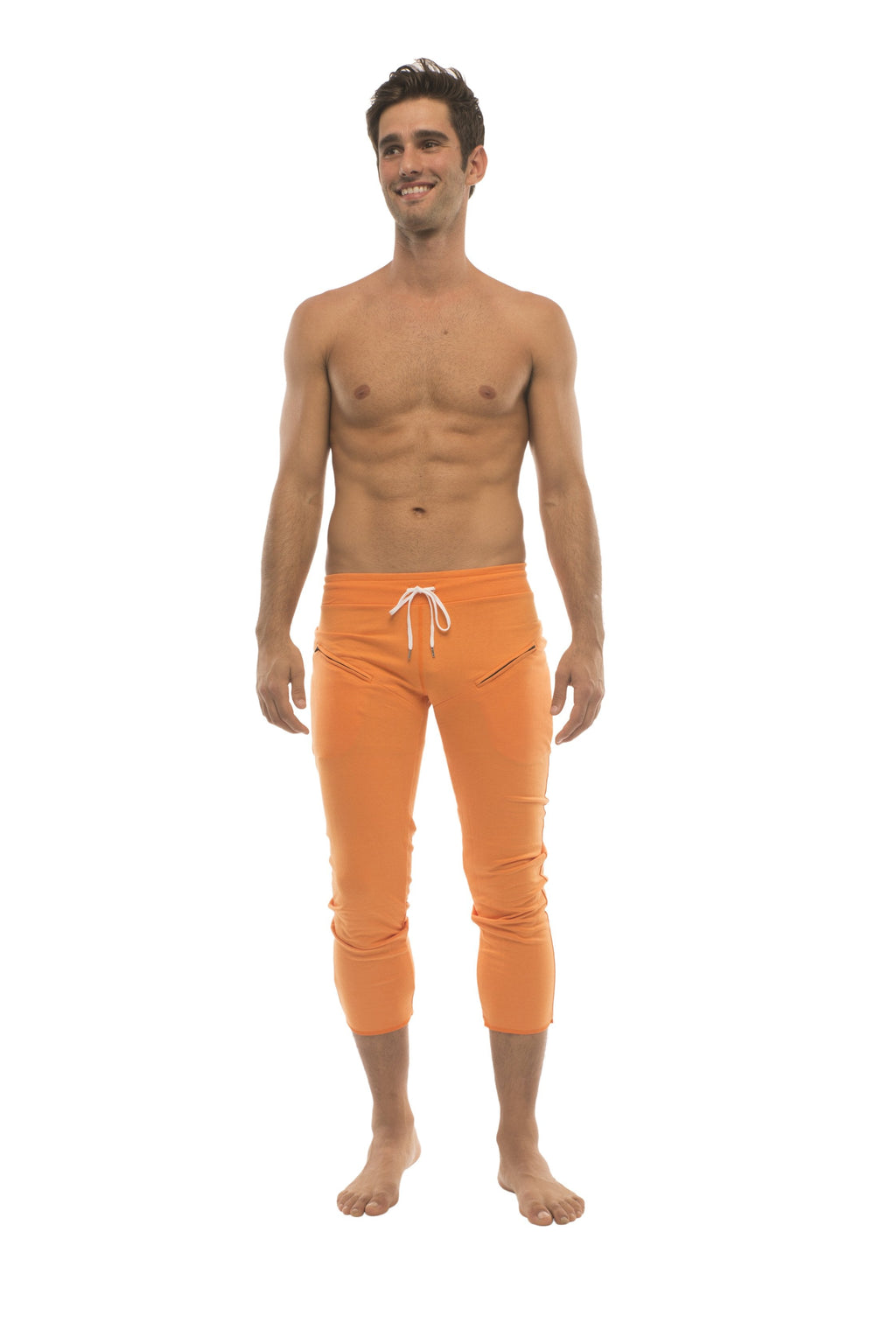 4/5 Zip-Pocket Capri Yoga Pants – Orange