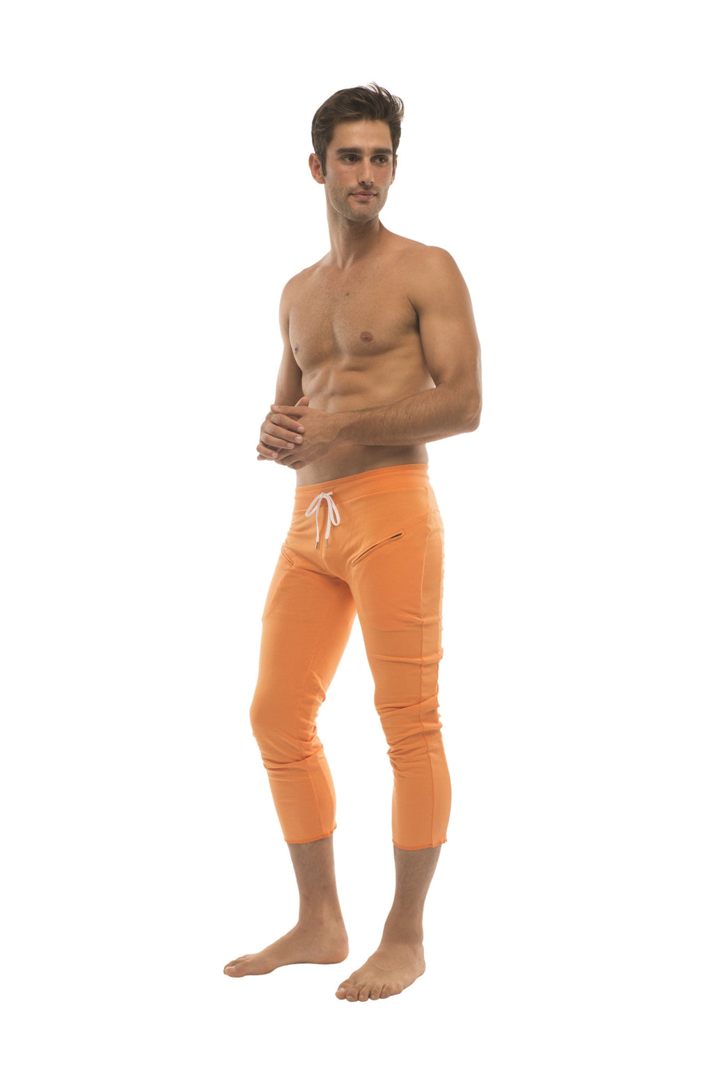 4/5 Zip-Pocket Capri Yoga Pants – Orange