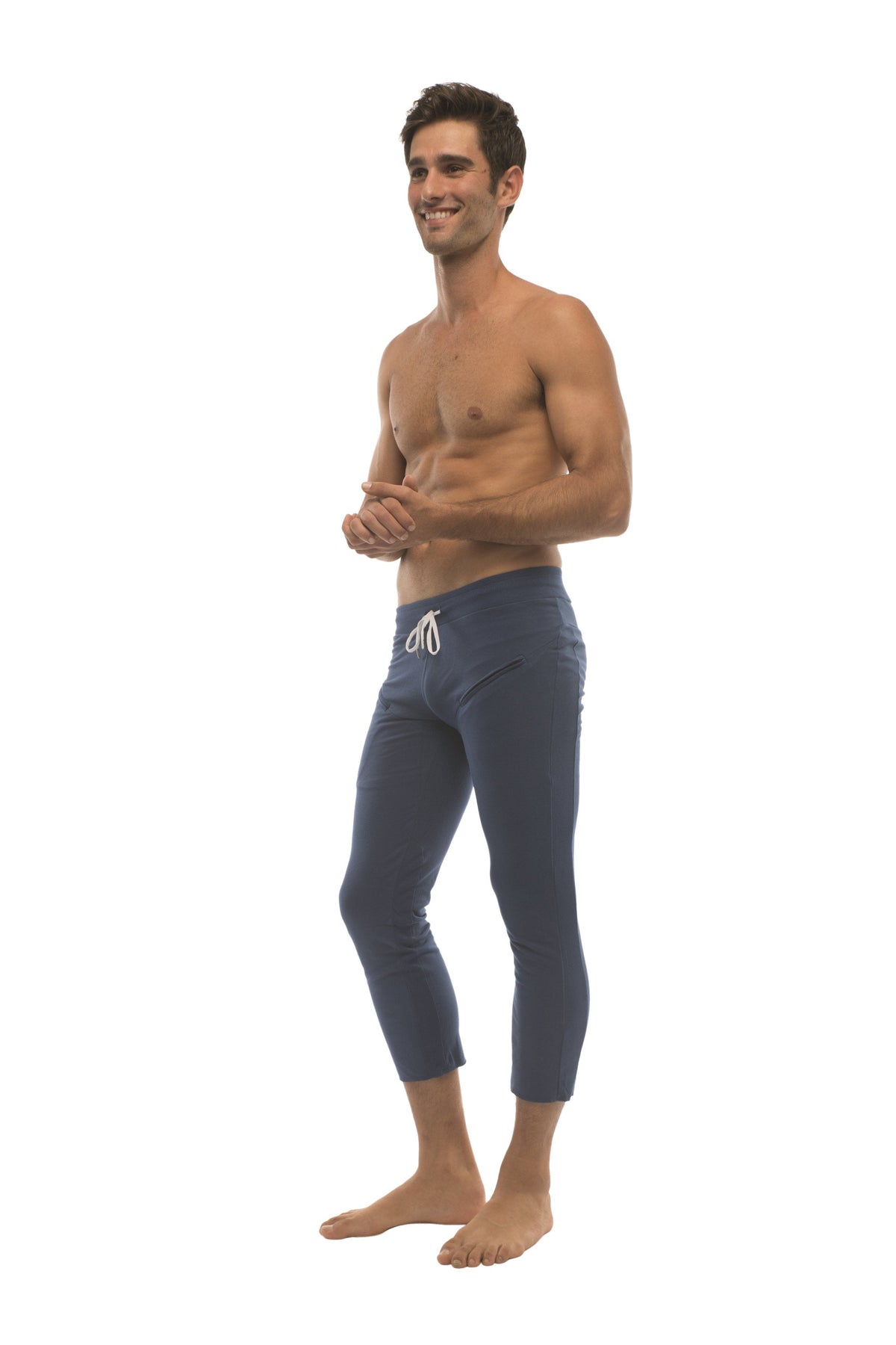 4/5 Zip-Pocket Capri Yoga Pants – Royal Blue