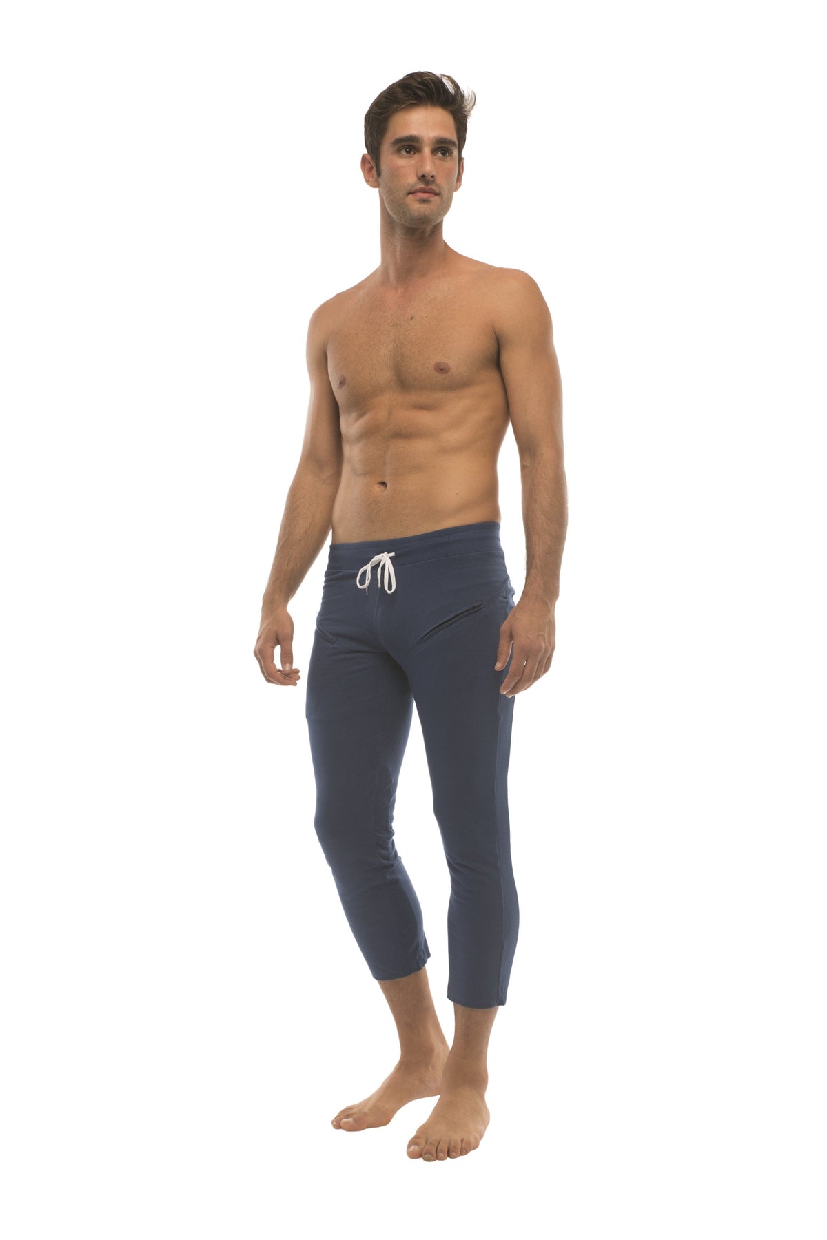 4/5 Zip-Pocket Capri Yoga Pants – Royal Blue