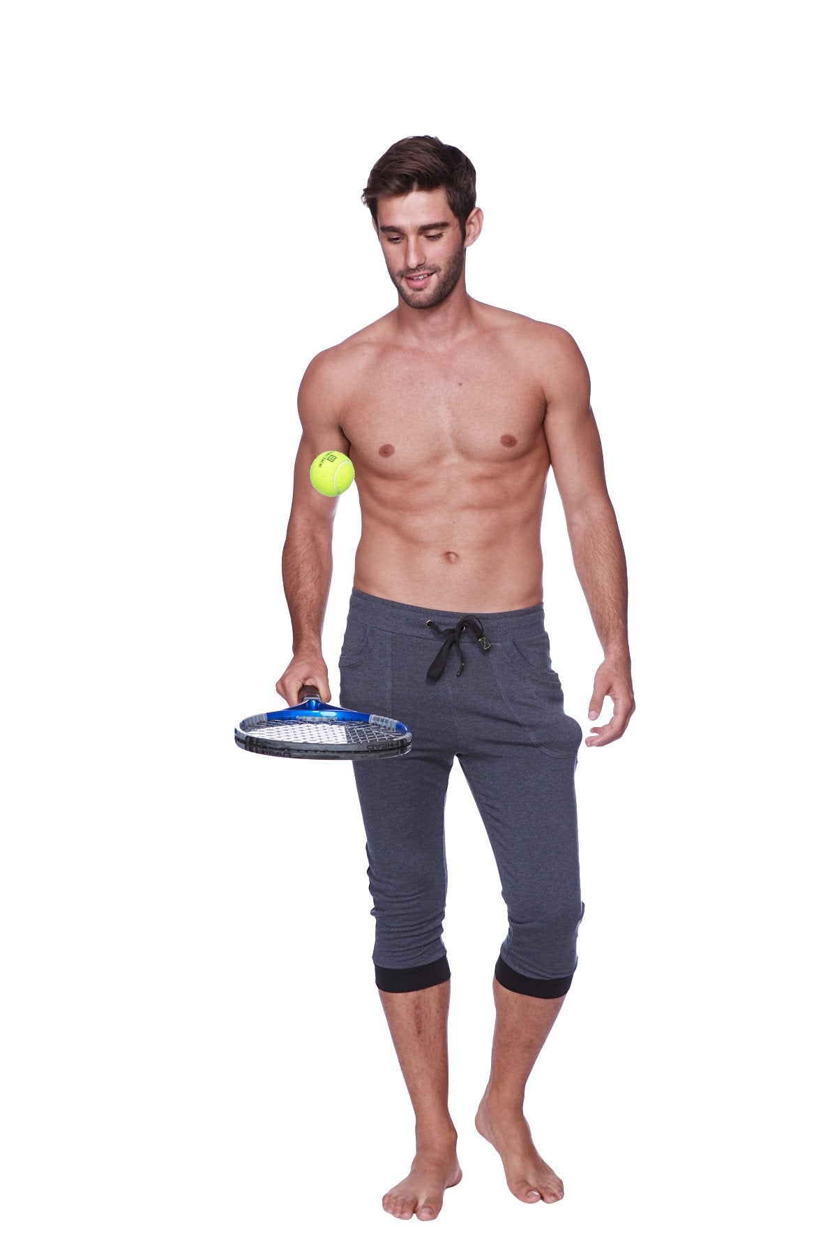 Cuffed Capri Yoga Pants – Charcoal/Black