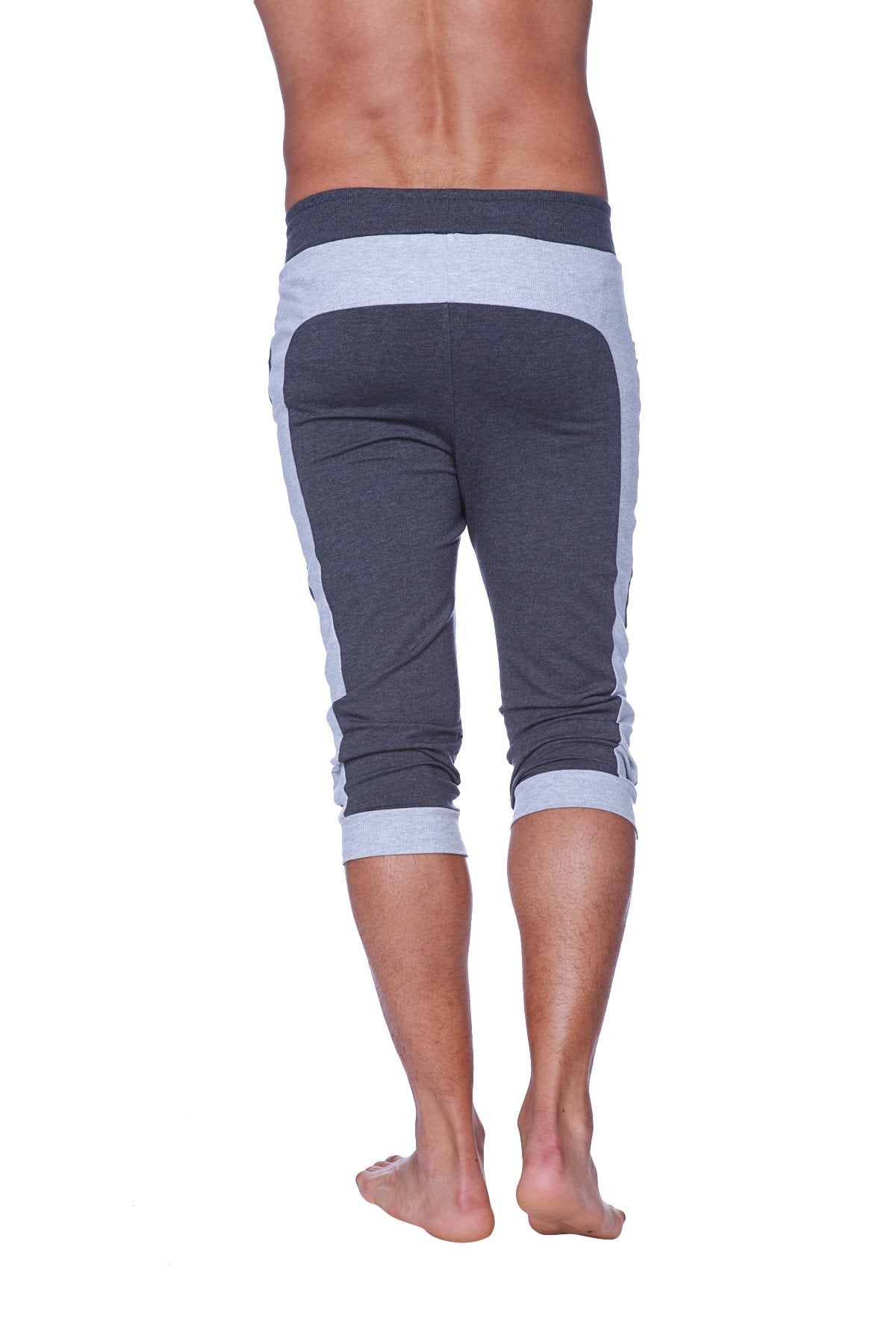 Cuffed Capri Yoga Pants – Charcoal/Heather Grey