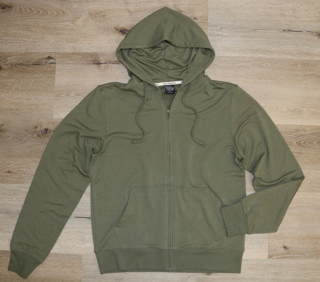 Bamboo French Terry Full-Zip Hoodie – Burnt Olive