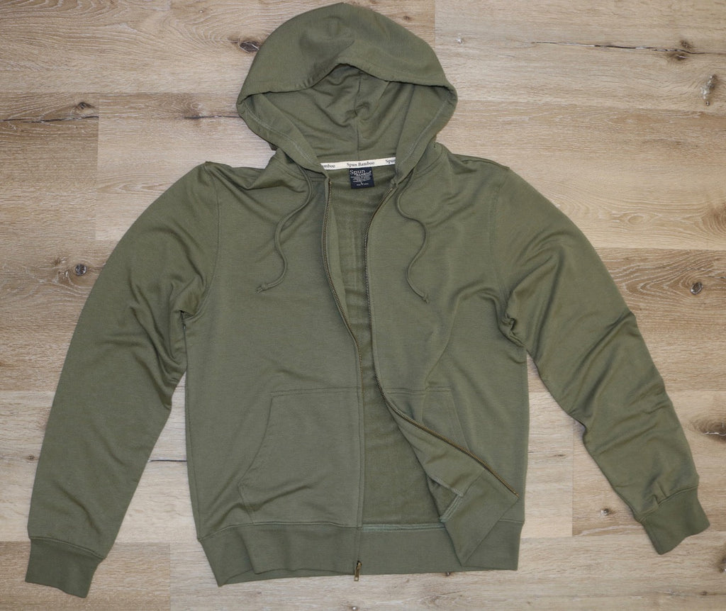 Bamboo French Terry Full-Zip Hoodie – Burnt Olive