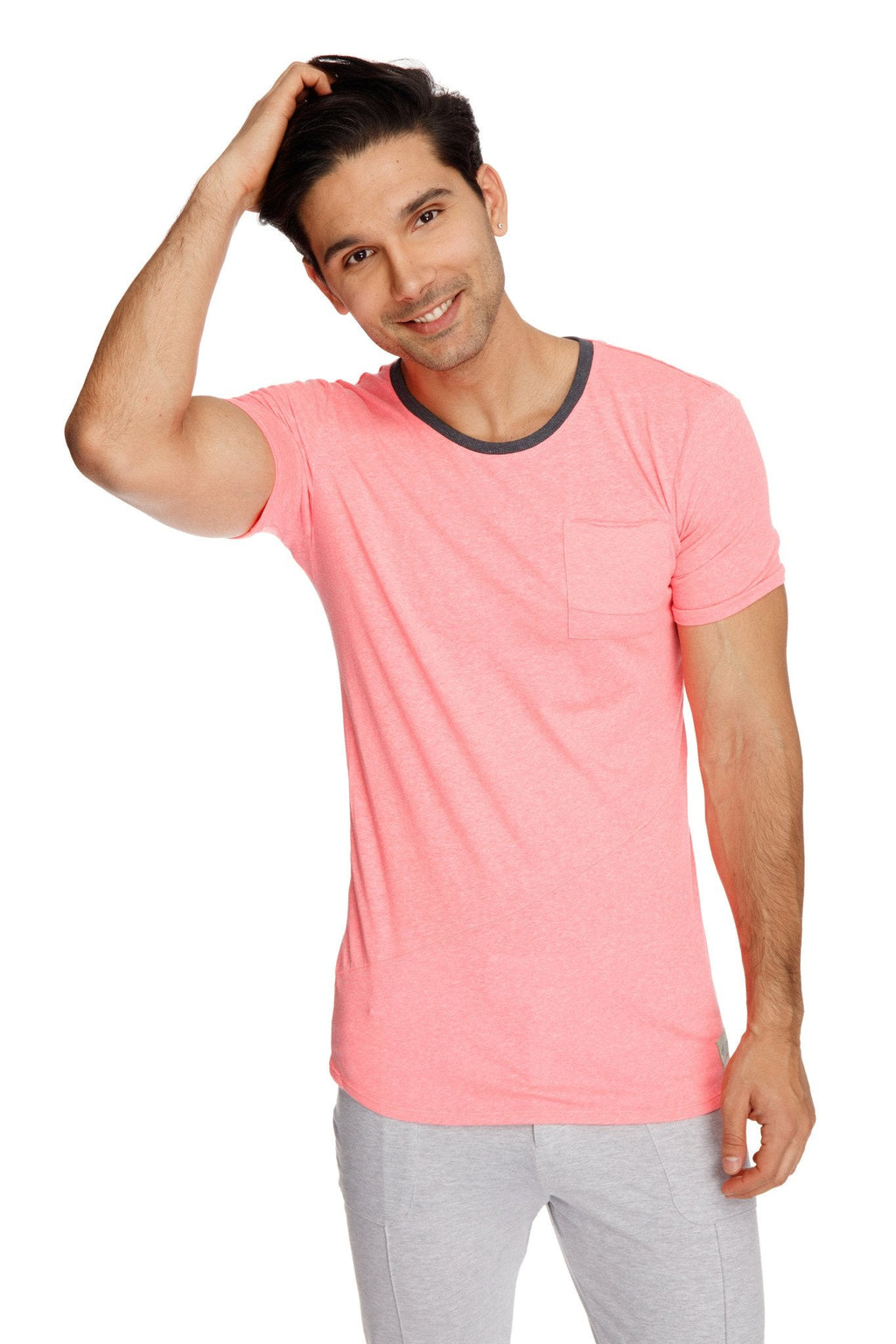 Perfect Pocket Crew-Neck Tee – Coral Slub