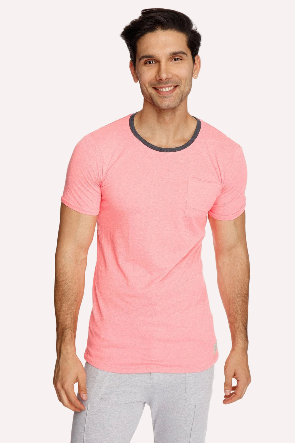 Perfect Pocket Crew-Neck Tee – Coral Slub