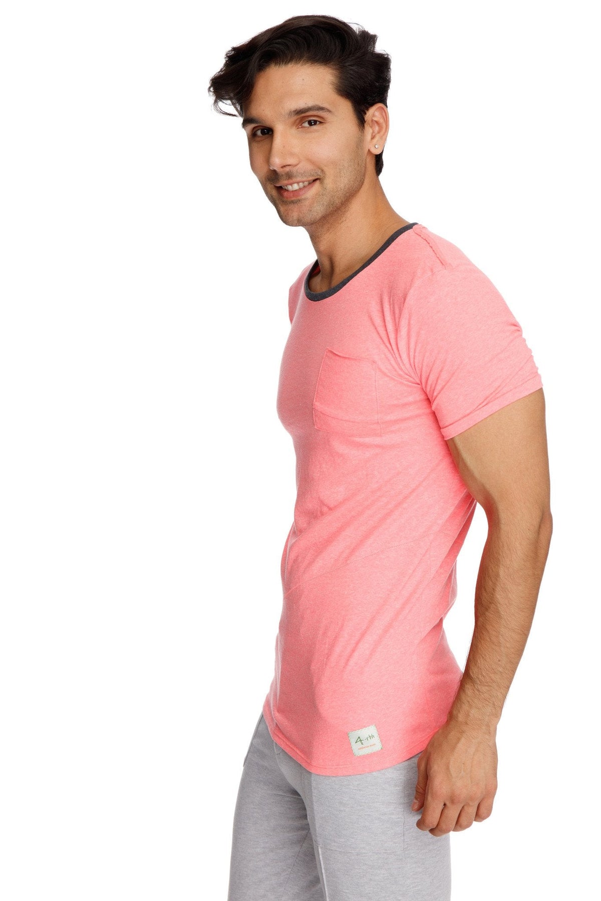 Perfect Pocket Crew-Neck Tee – Coral Slub