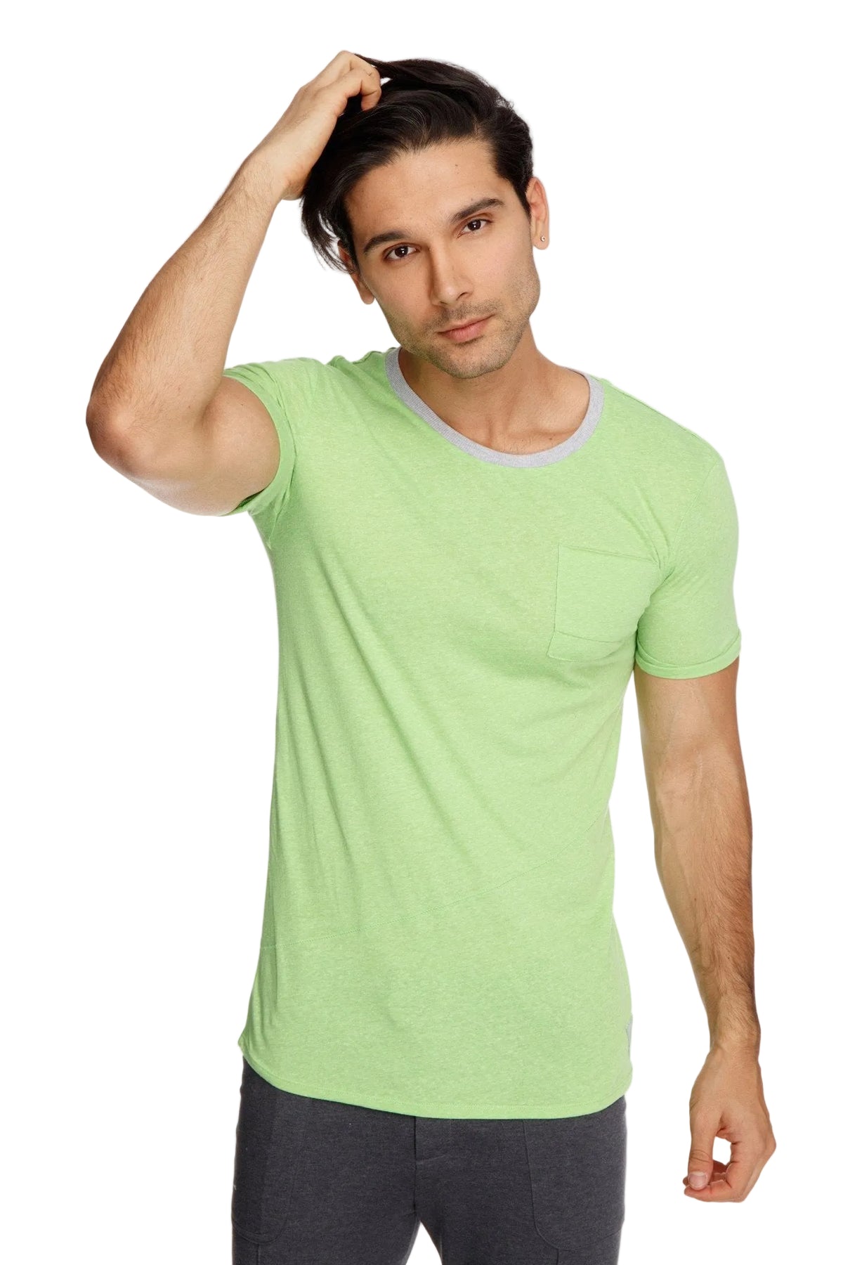 Perfect Pocket Crew-Neck Tee – Lime Slub