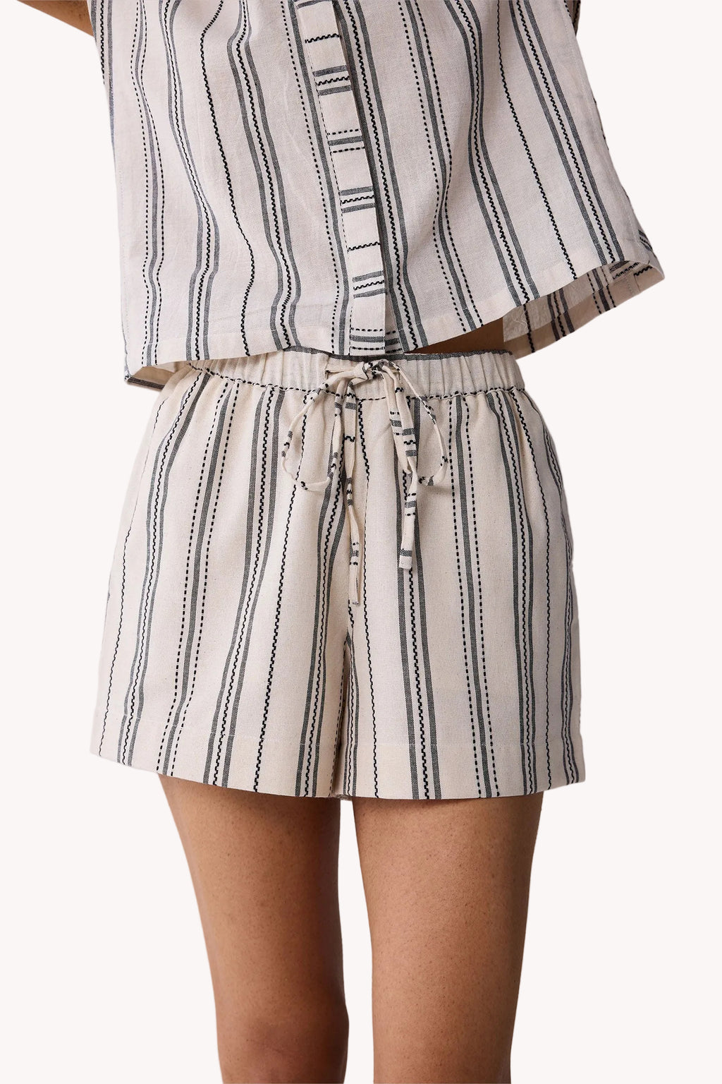Organic Cotton Drawstring Shorts – Stripes