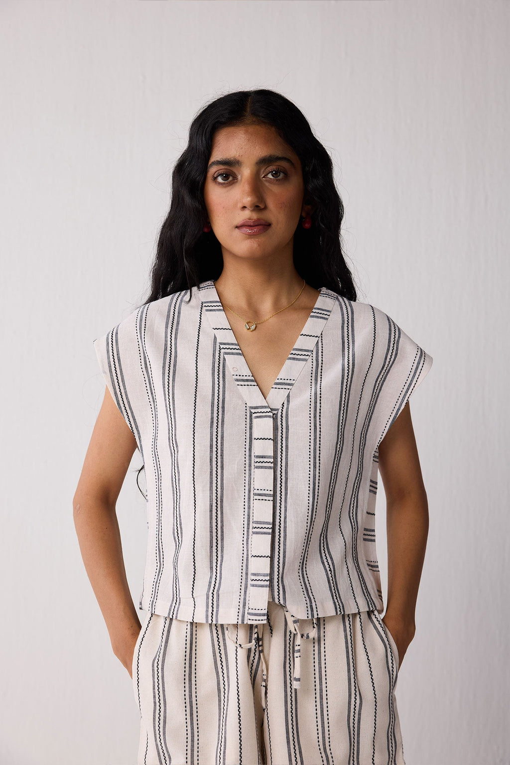 Organic Cotton Drawstring Shorts – Stripes
