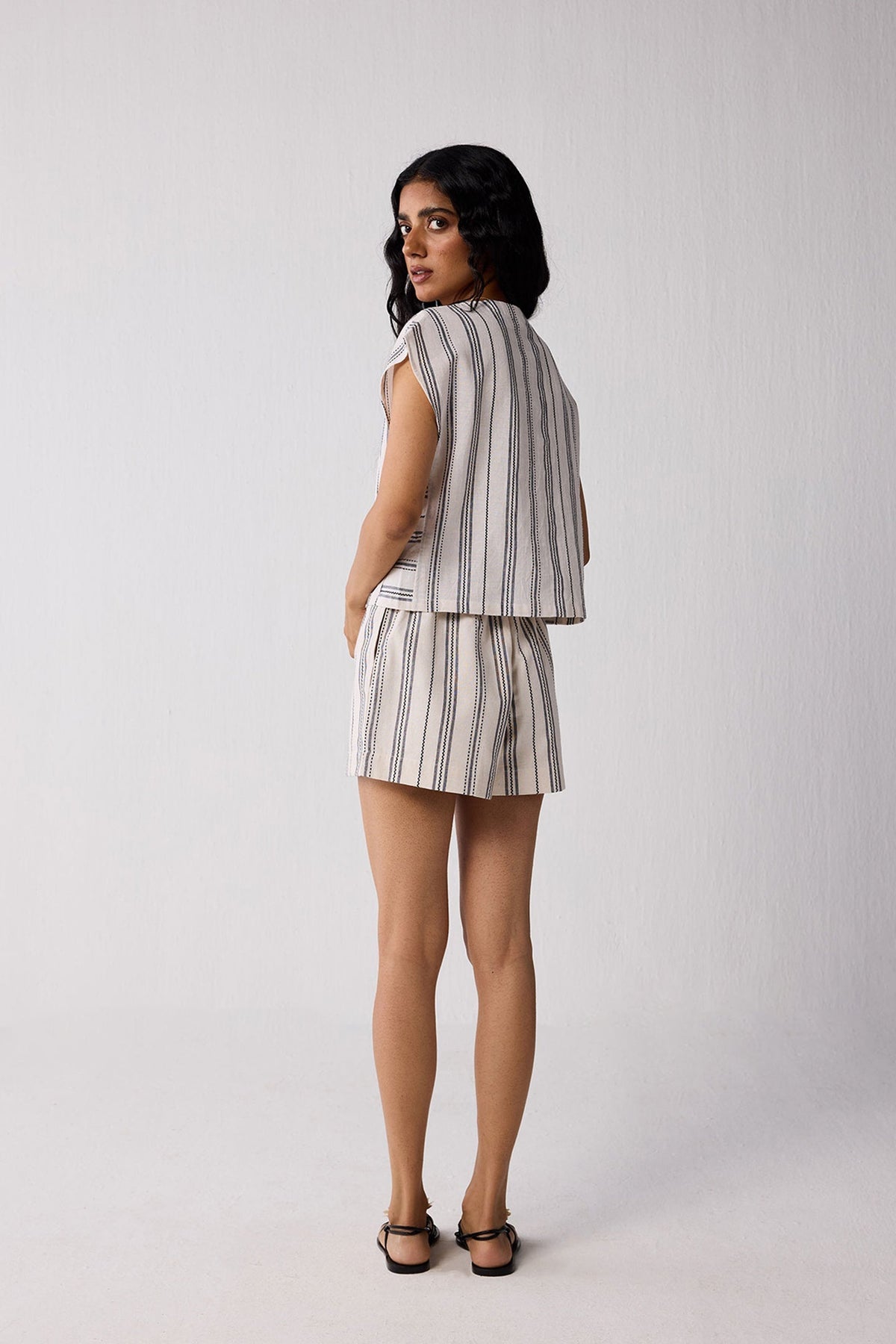 Organic Cotton Drawstring Shorts – Stripes