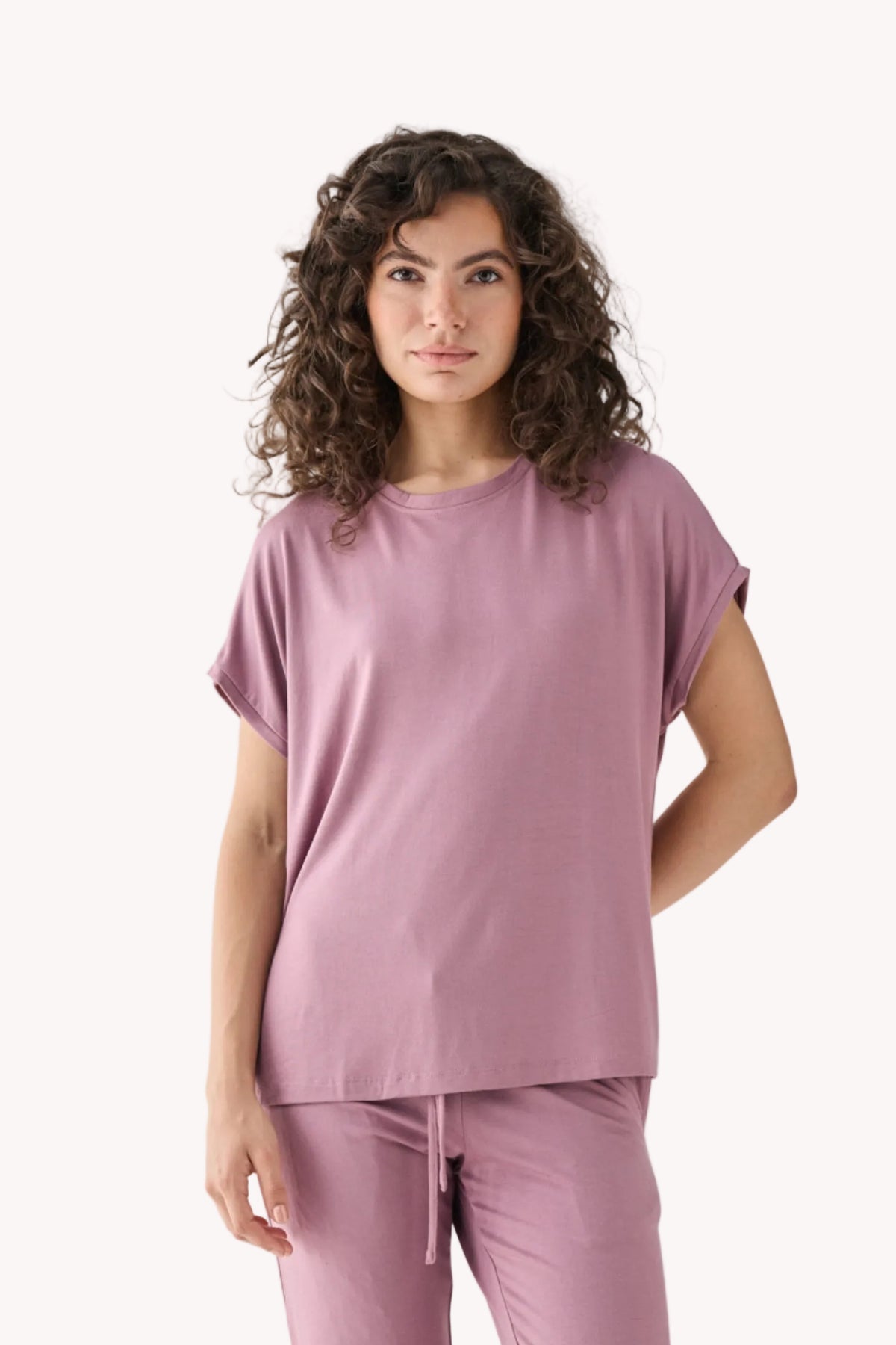 Relaxed Modal Tee – Dusty Rose