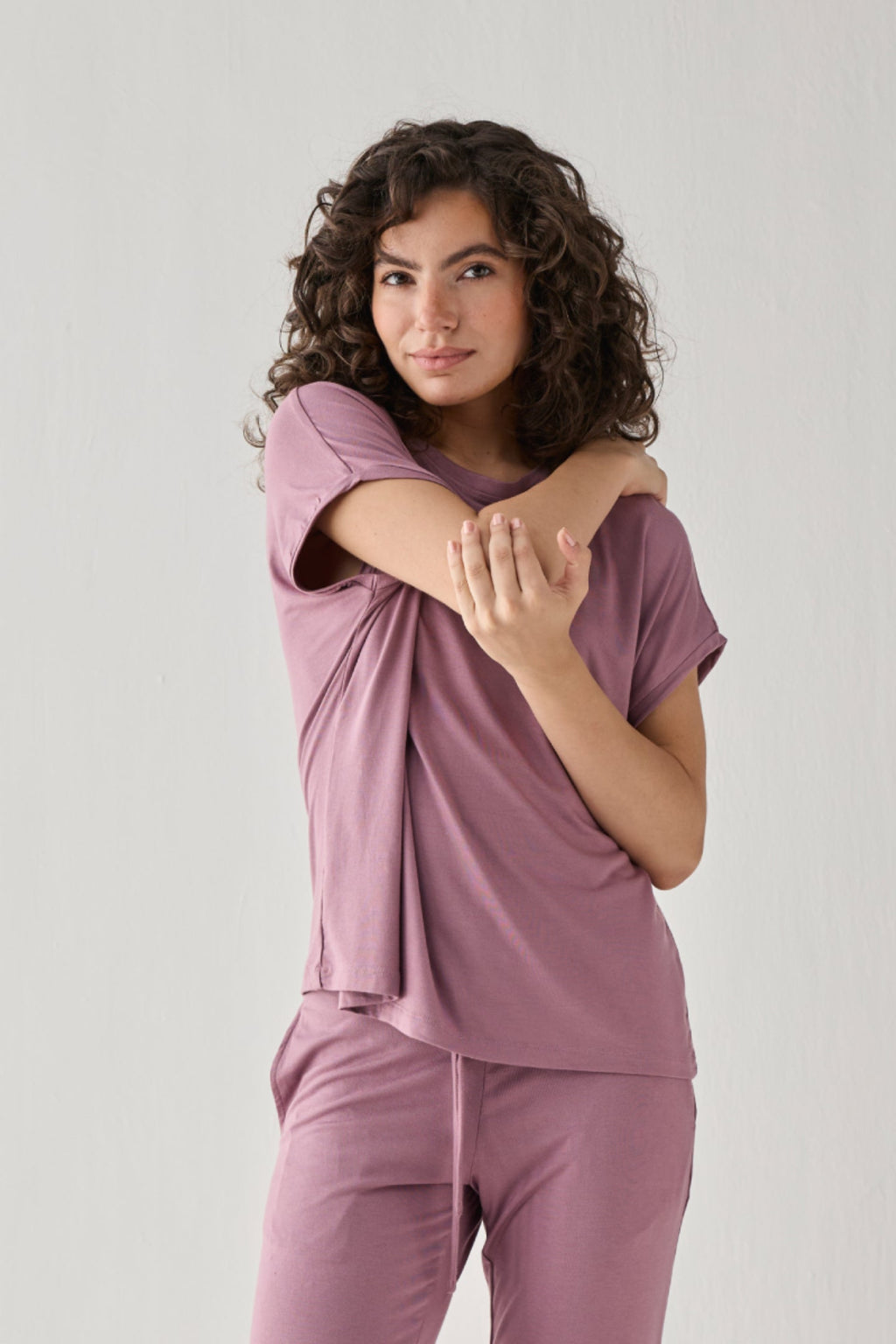 Relaxed Modal Tee – Dusty Rose