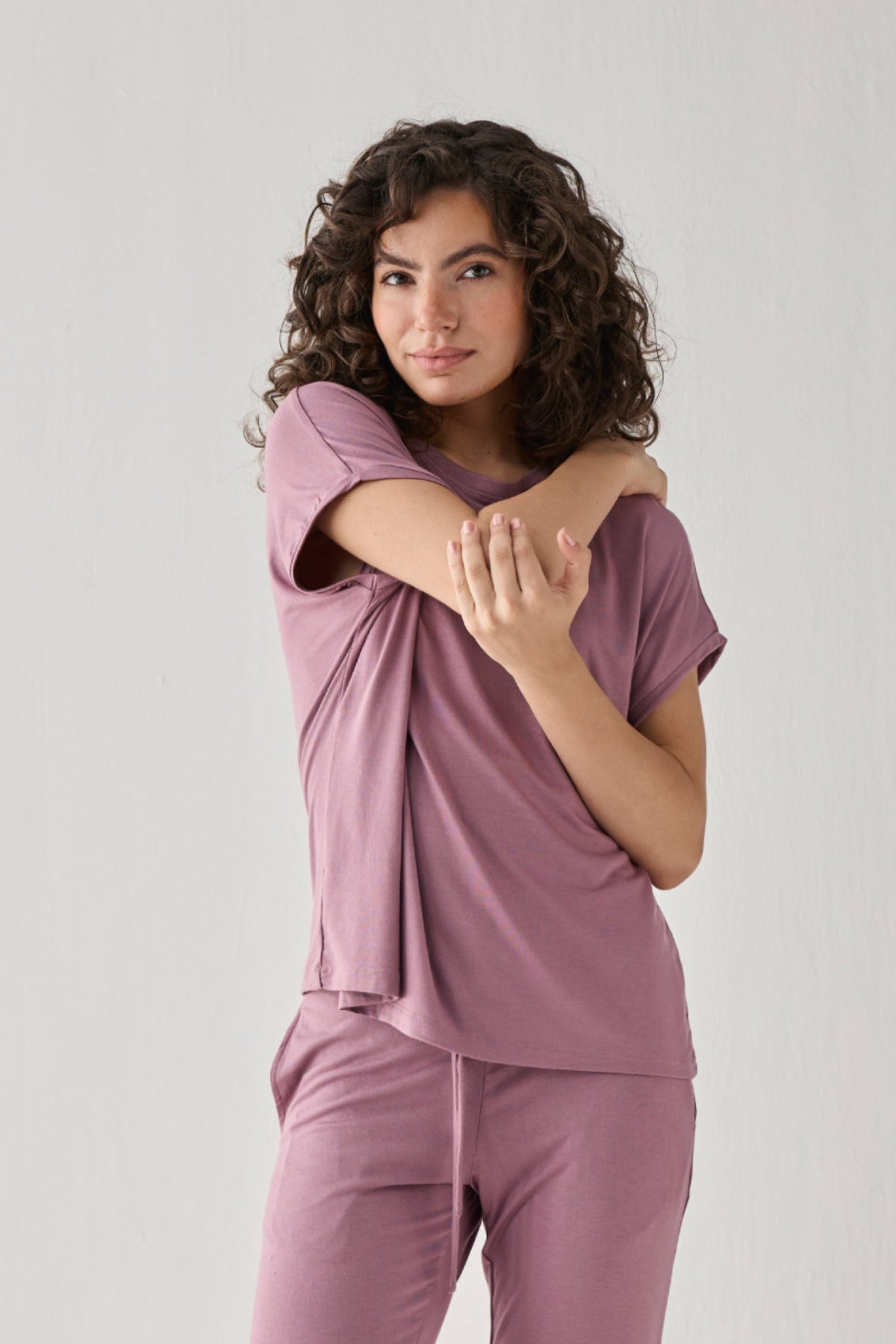 Relaxed Modal Tee – Dusty Rose