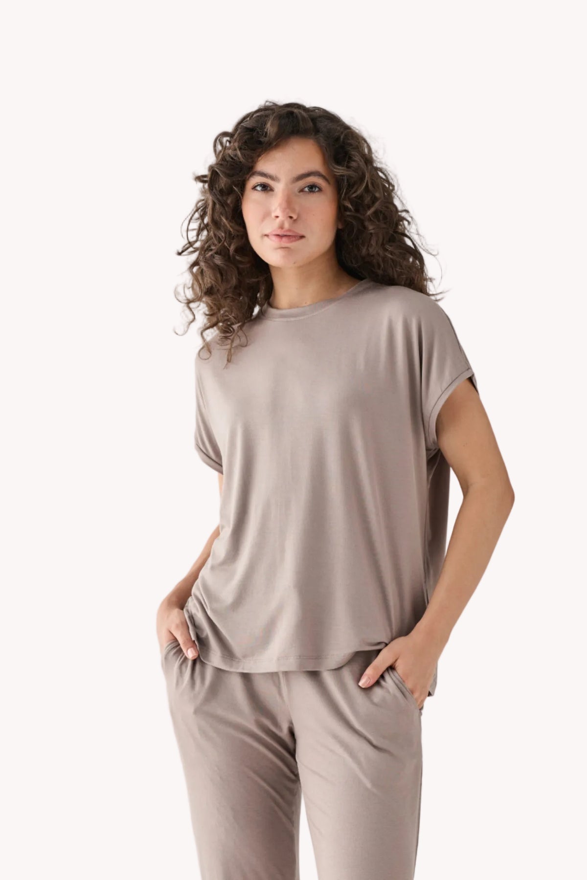 Relaxed Modal Tee – Earth Grey