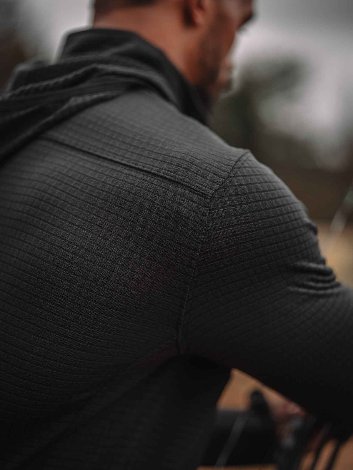 Waffle-Knit Quarter-Zip Hoodie