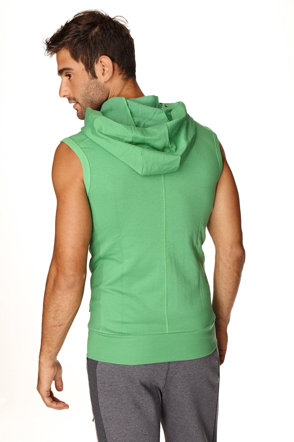 Sleeveless Yoga Hoodie – Bamboo Green