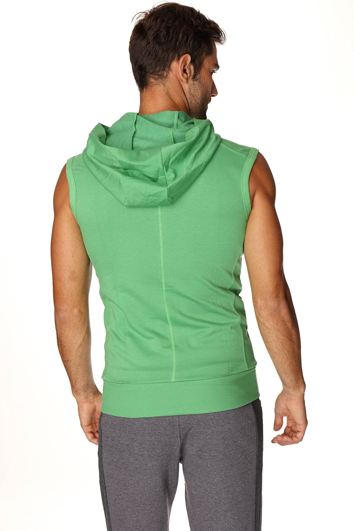 Sleeveless Yoga Hoodie – Bamboo Green