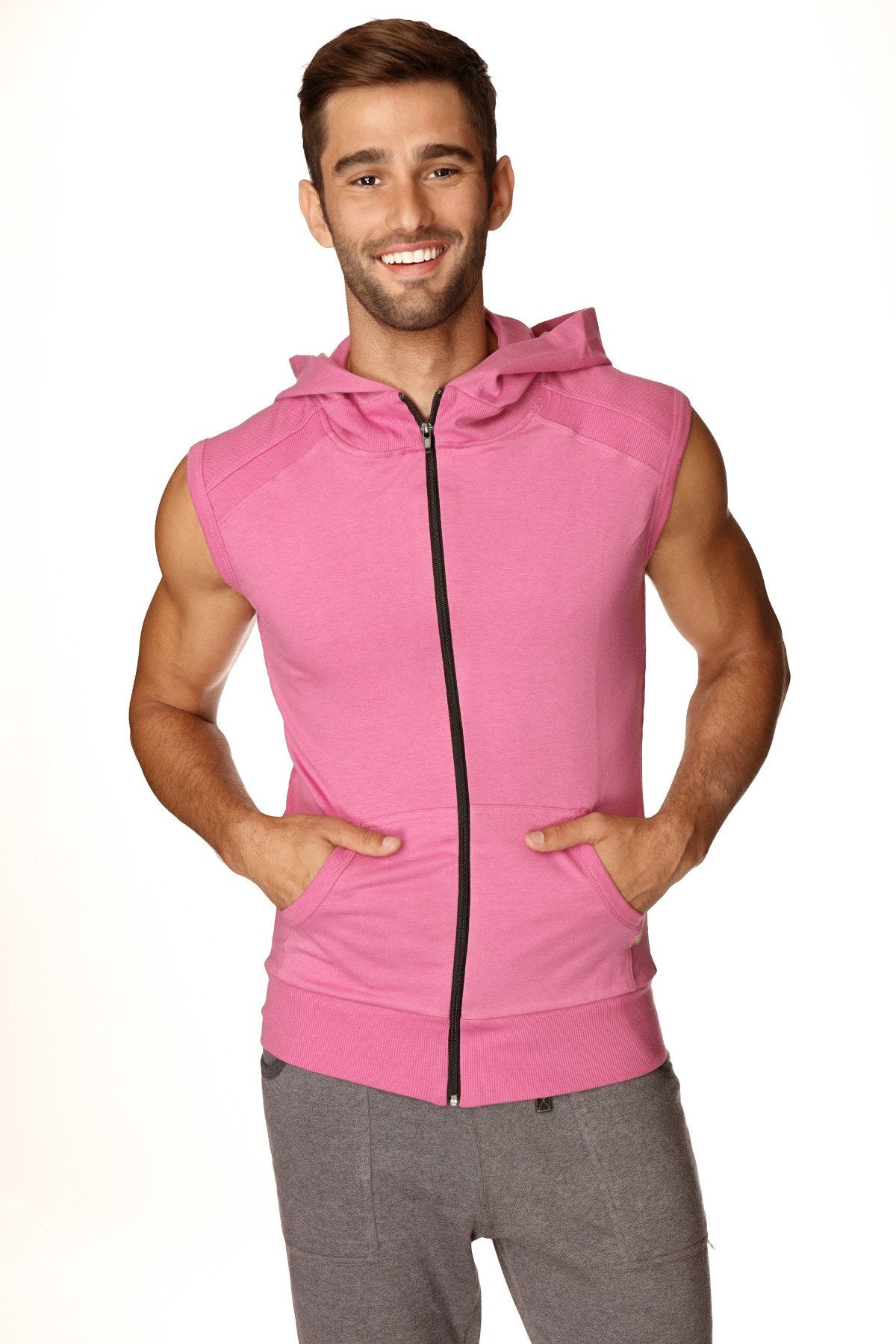 Sleeveless Zip Yoga Hoodie – Berry