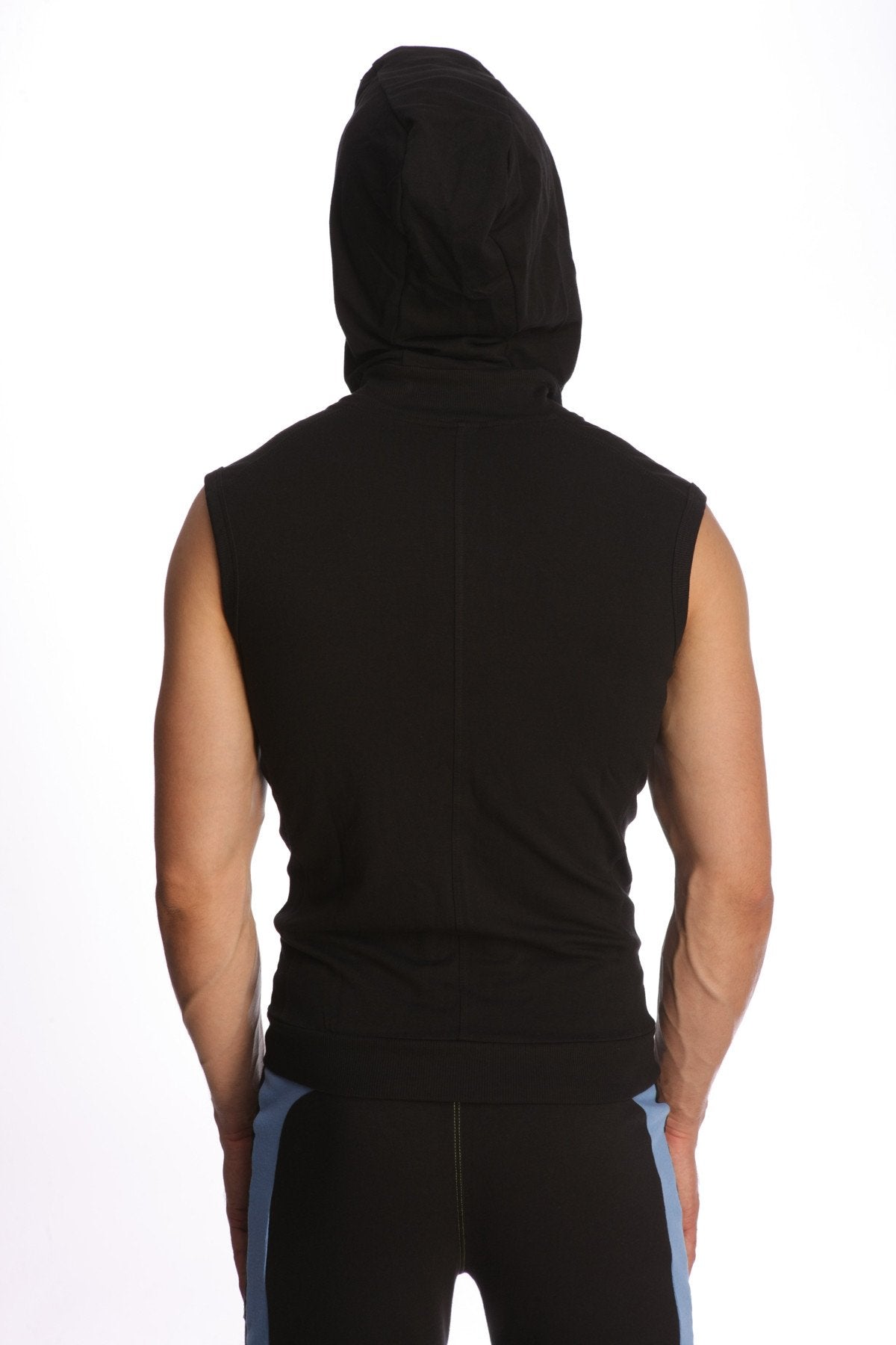 Sleeveless Zip Yoga Hoodie – Black