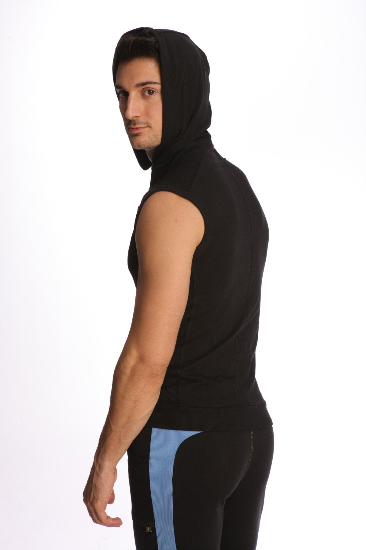 Sleeveless Zip Yoga Hoodie – Black